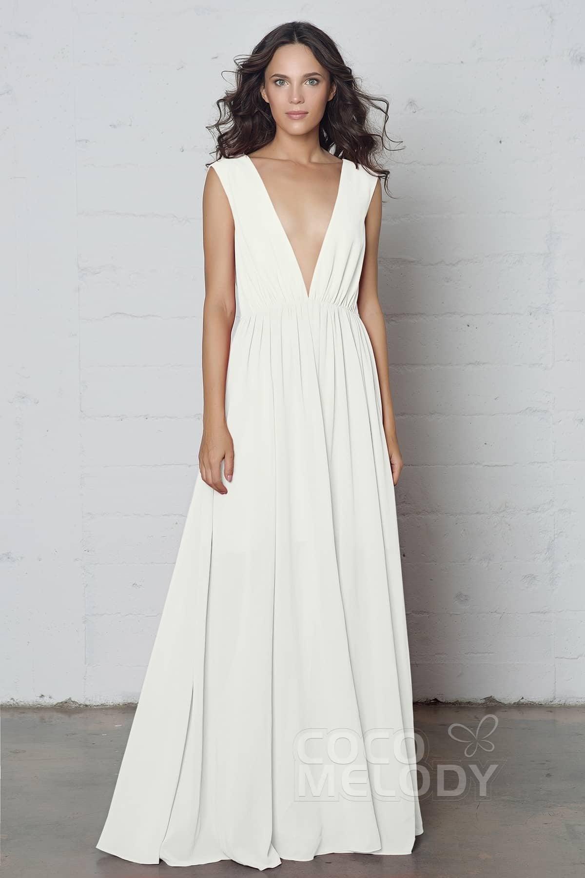 Sheath-Column Floor Length Chiffon Dress PR17022 - COCOMELODY