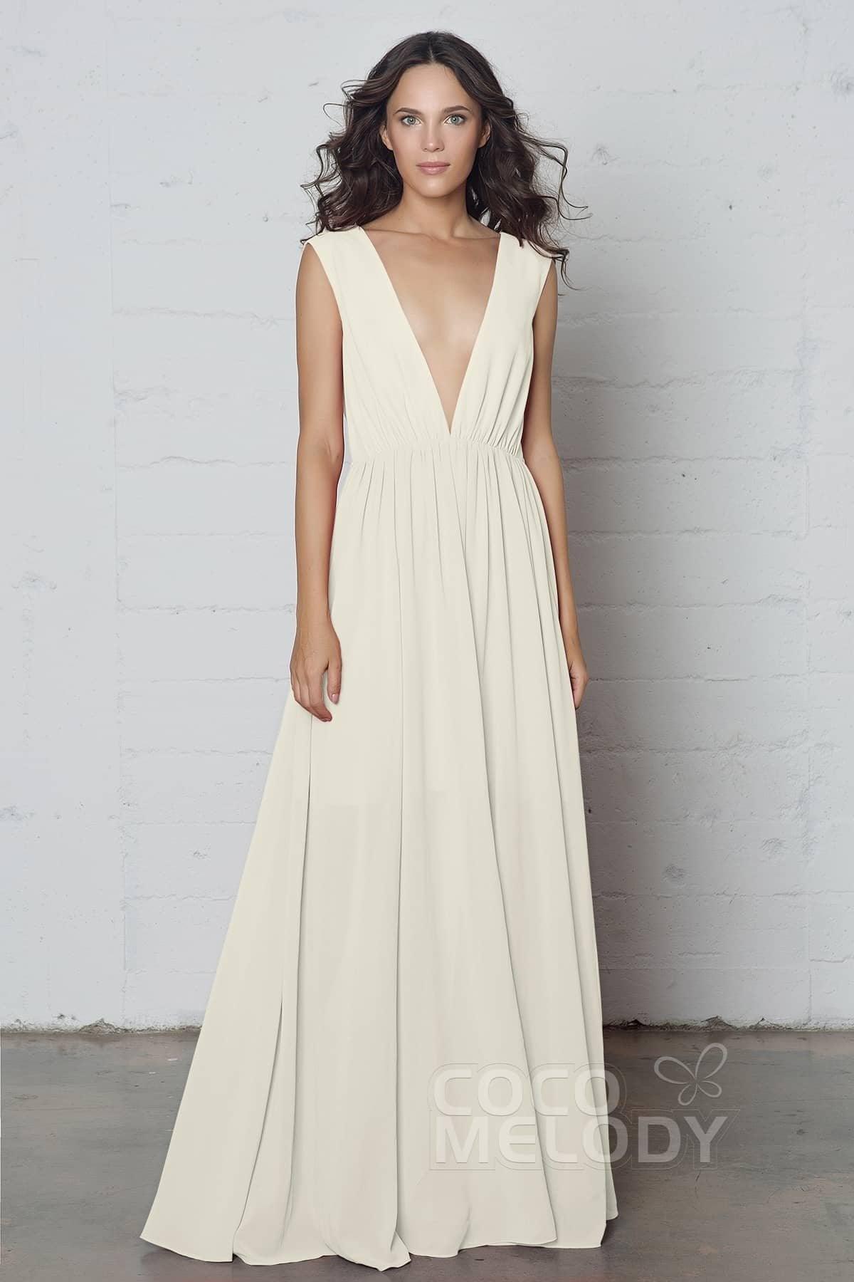 Sheath-Column Floor Length Chiffon Dress PR17022 - COCOMELODY