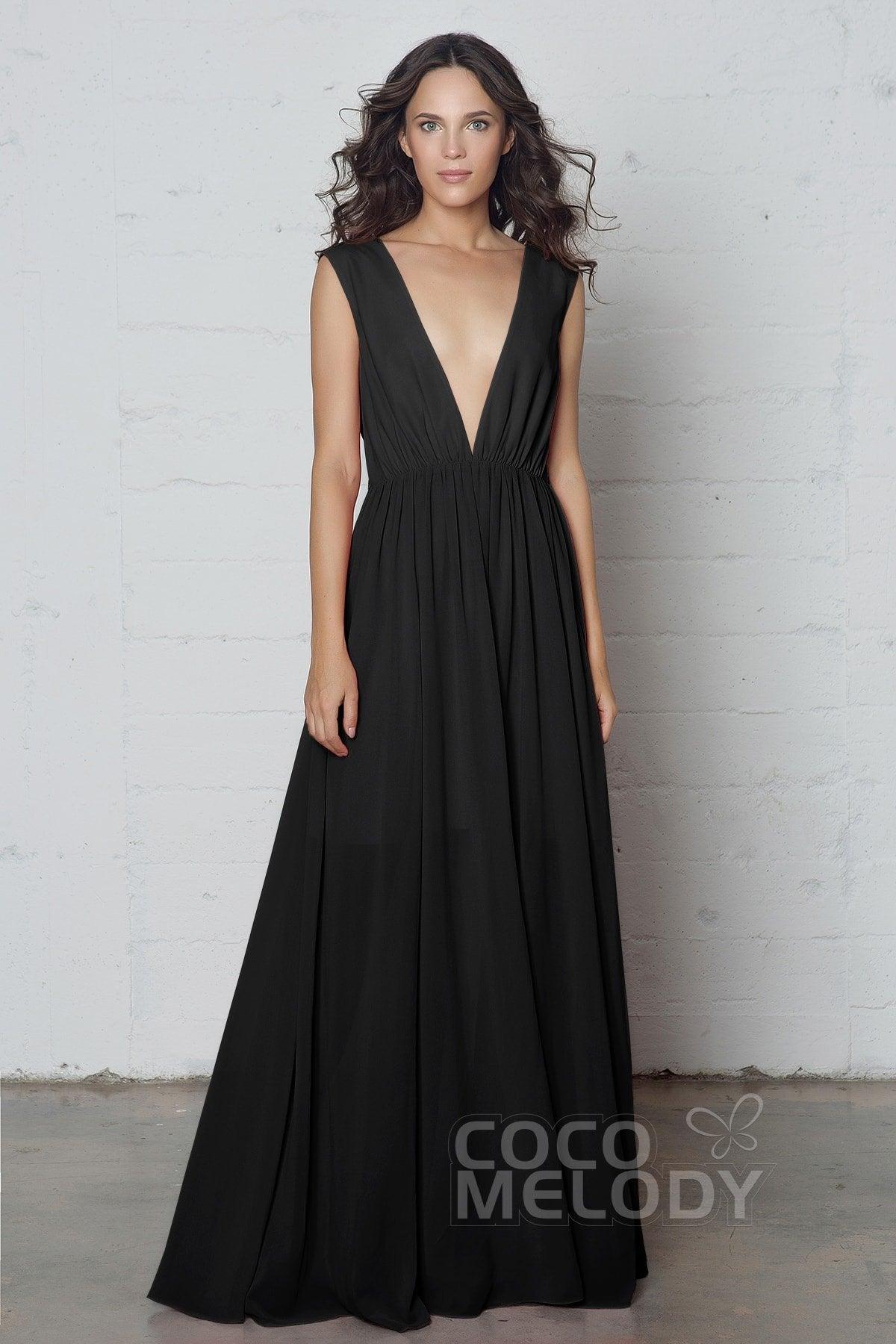 Sheath-Column Floor Length Chiffon Dress PR17022 - COCOMELODY