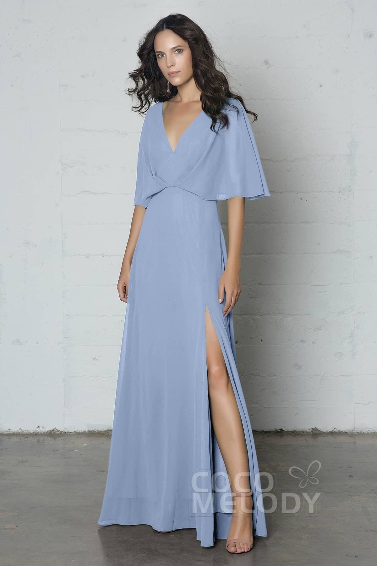Sheath-Column Floor Length Chiffon Dress PR17024 - COCOMELODY