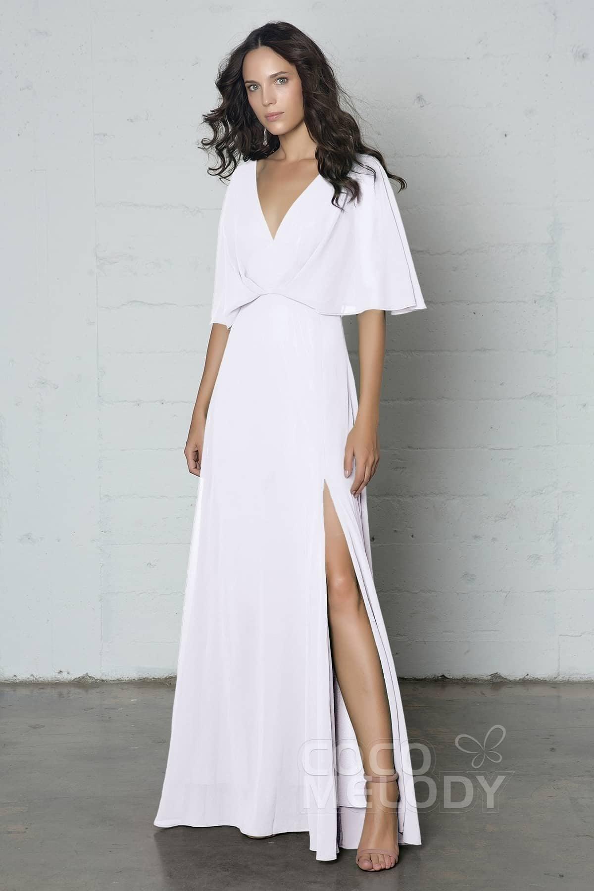 Sheath-Column Floor Length Chiffon Dress PR17024 - COCOMELODY