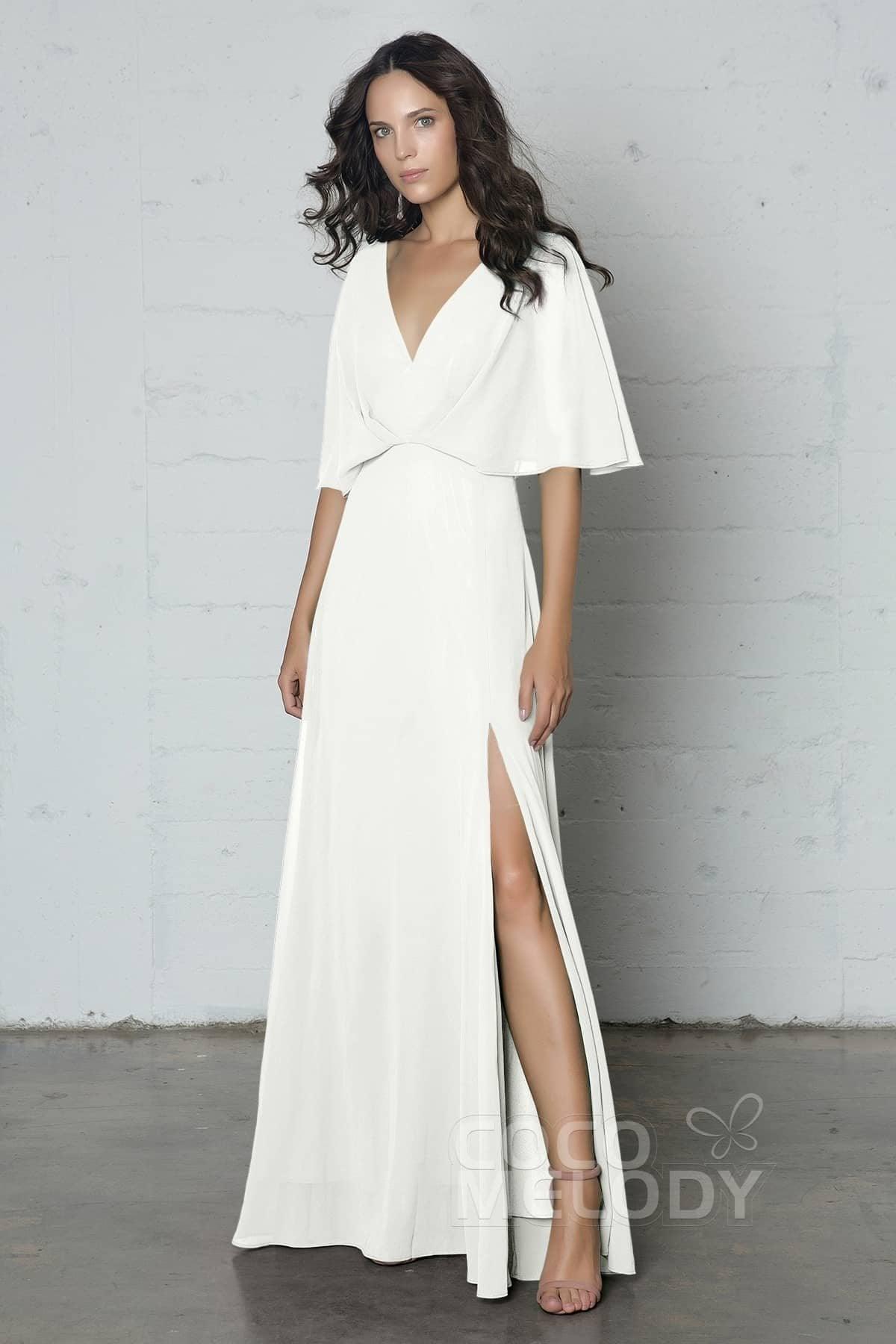 Sheath-Column Floor Length Chiffon Dress PR17024 - COCOMELODY