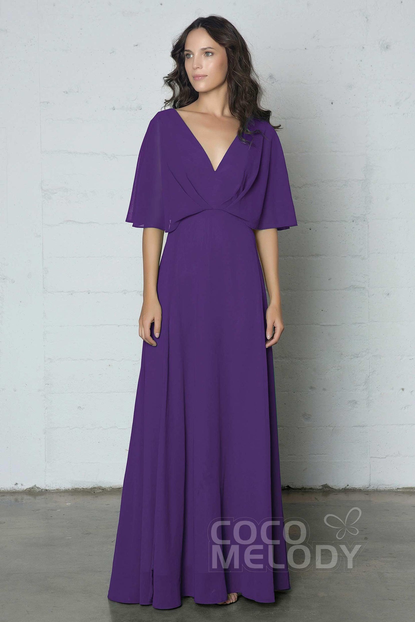 Sheath-Column Floor Length Chiffon Dress PR17024 - COCOMELODY