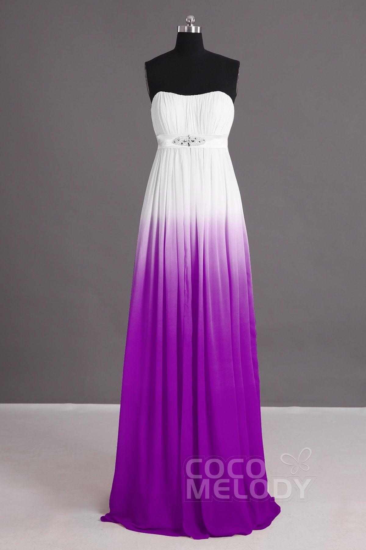 Sheath-Column Floor Length Chiffon Bridesmaid Dress Formal Dresses PR2917 - COCOMELODY