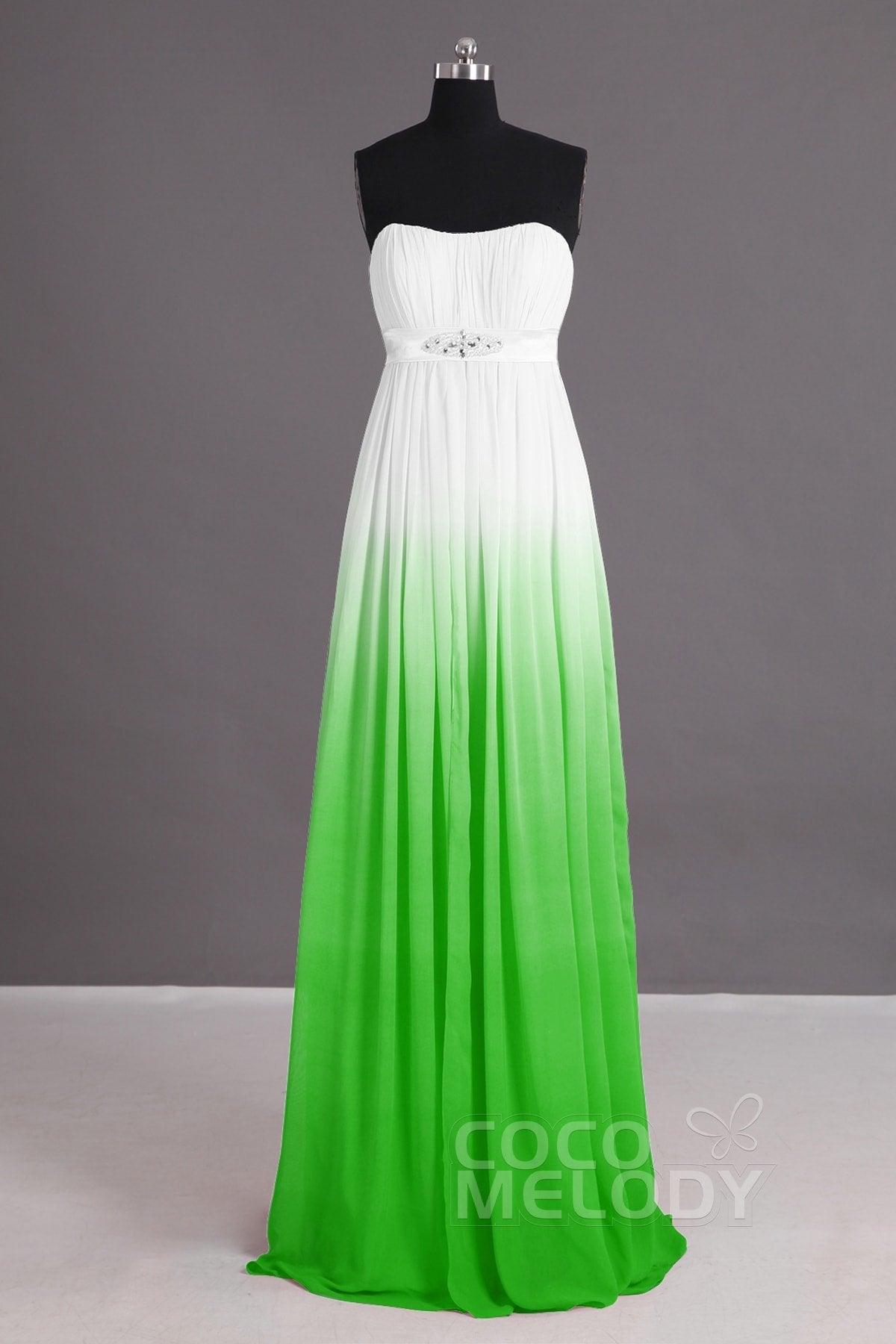 Sheath-Column Floor Length Chiffon Bridesmaid Dress Formal Dresses PR2917 - COCOMELODY