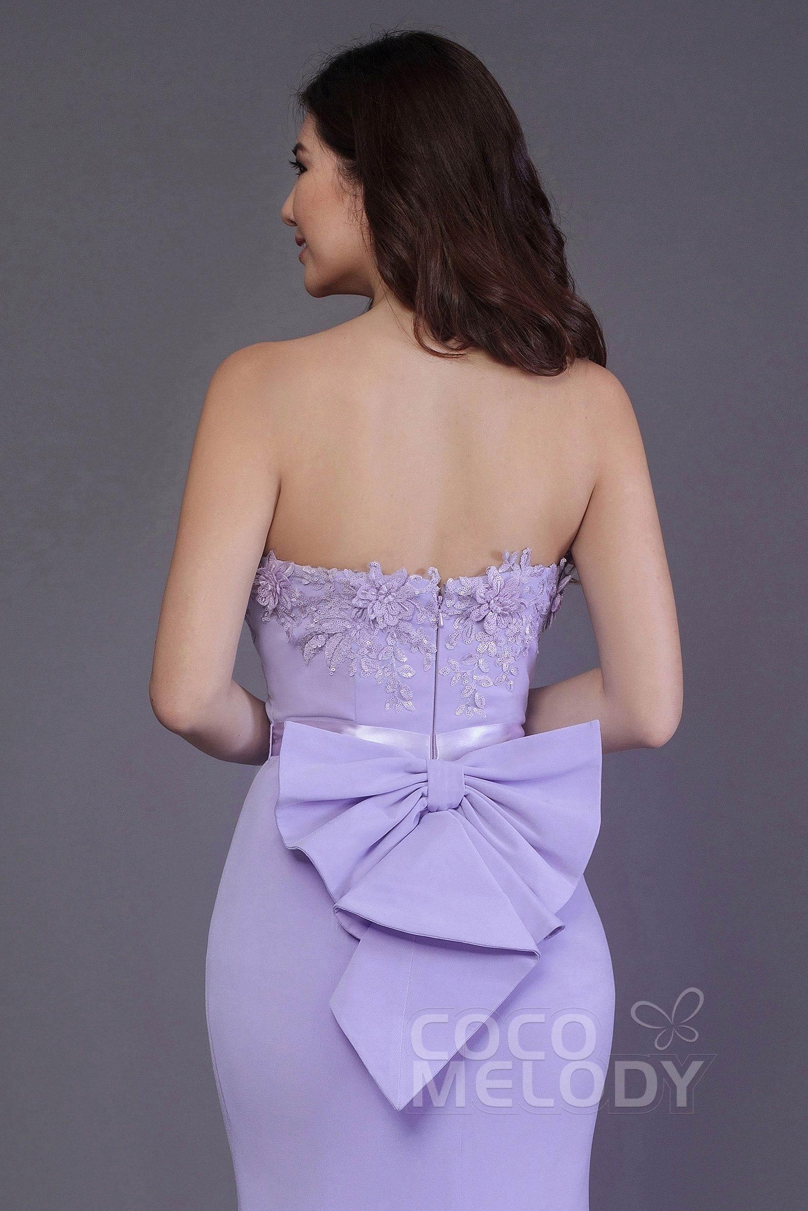 Mermaid Sweep Train Knitted Fabric Bridesmaid Dress PR3484 - COCOMELODY