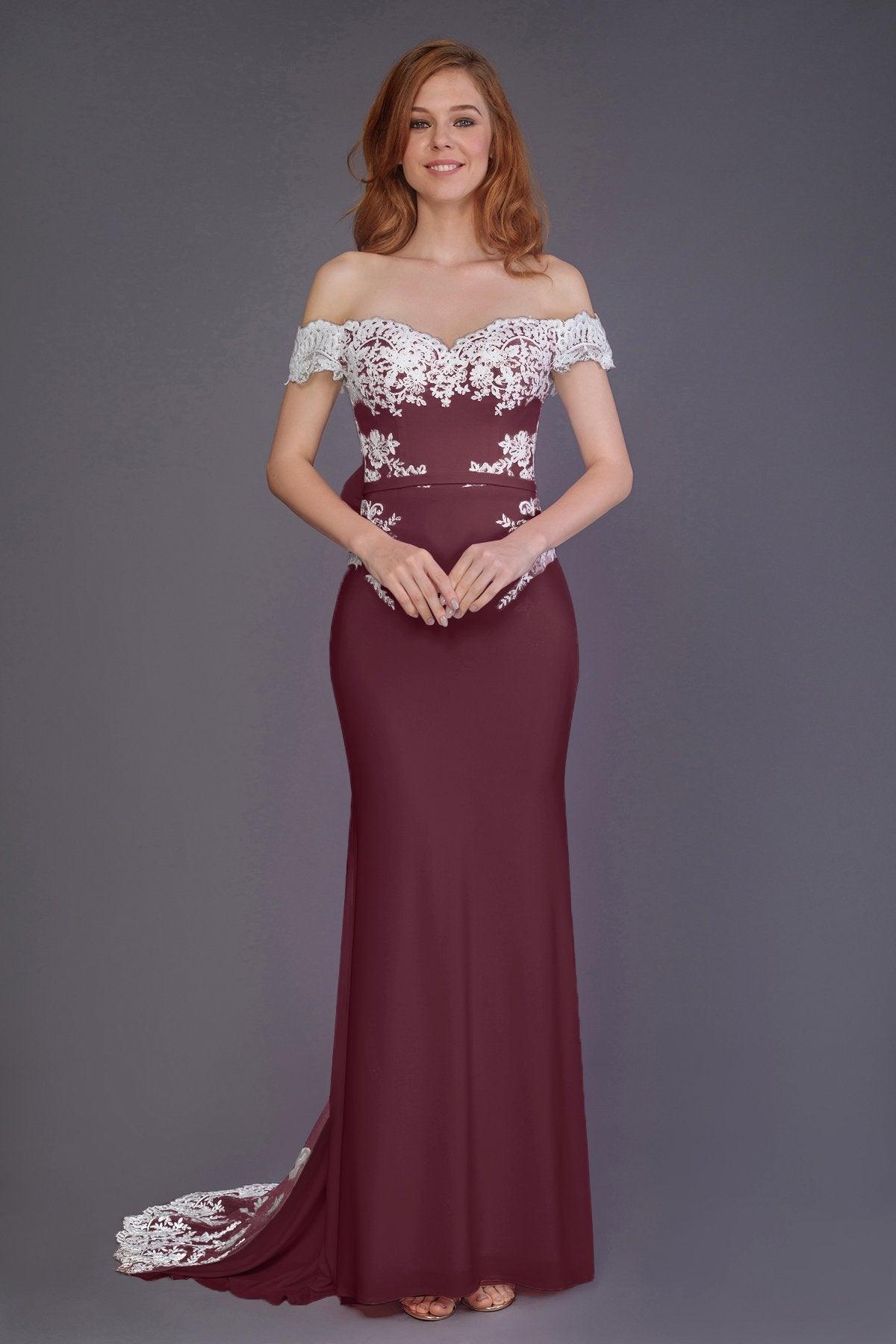 Mermaid Sweep Train Knitted Fabric Bridesmaid Dress PR3491 - COCOMELODY