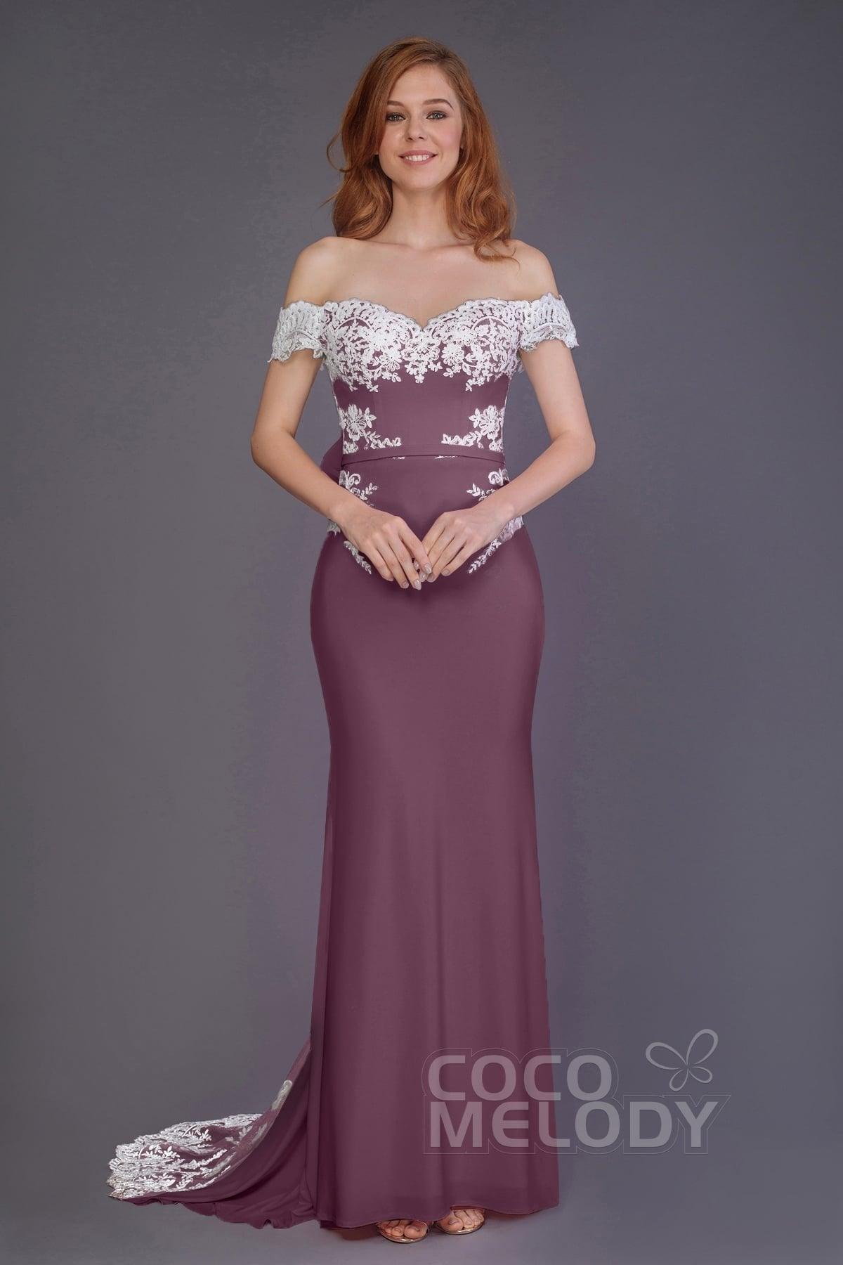 Mermaid Sweep Train Knitted Fabric Bridesmaid Dress PR3491 - COCOMELODY
