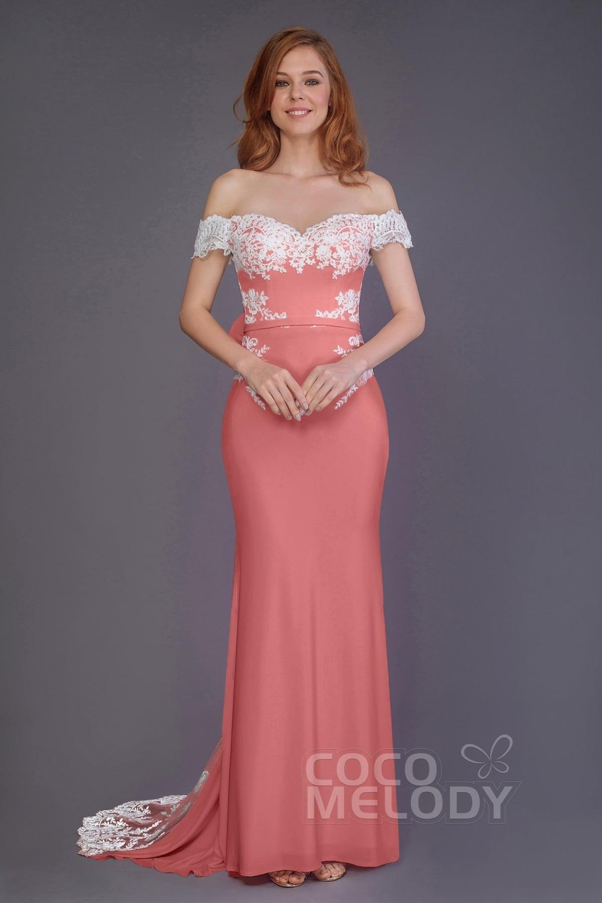 Mermaid Sweep Train Knitted Fabric Bridesmaid Dress PR3491 - COCOMELODY