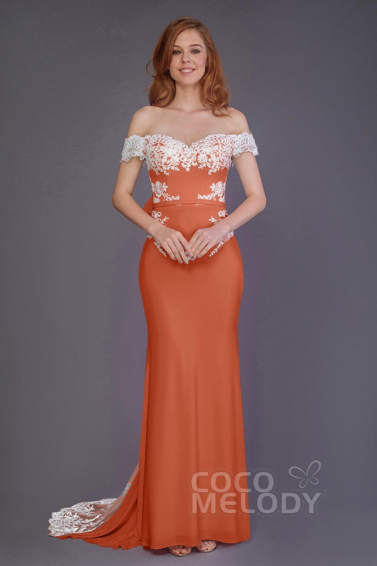 Mermaid Sweep Train Knitted Fabric Bridesmaid Dress PR3491 - COCOMELODY