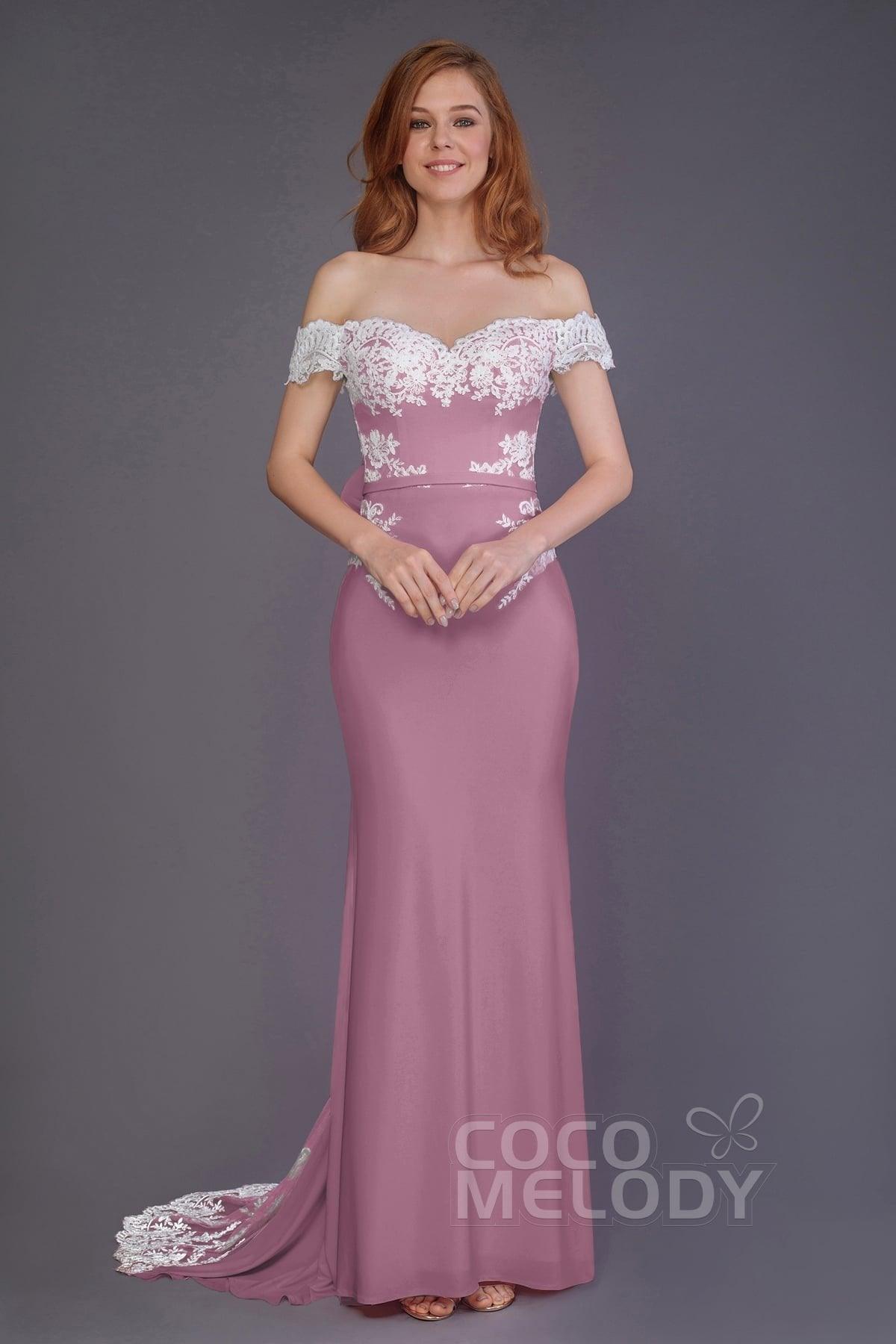 Mermaid Sweep Train Knitted Fabric Bridesmaid Dress PR3491 - COCOMELODY