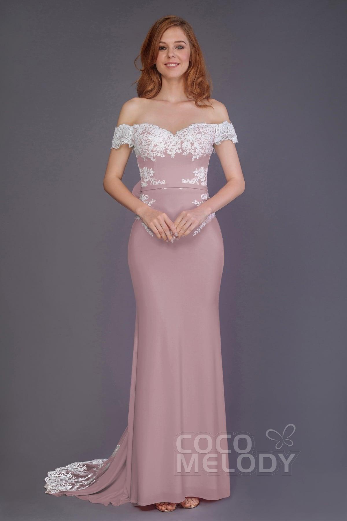 Mermaid Sweep Train Knitted Fabric Bridesmaid Dress PR3491 - COCOMELODY