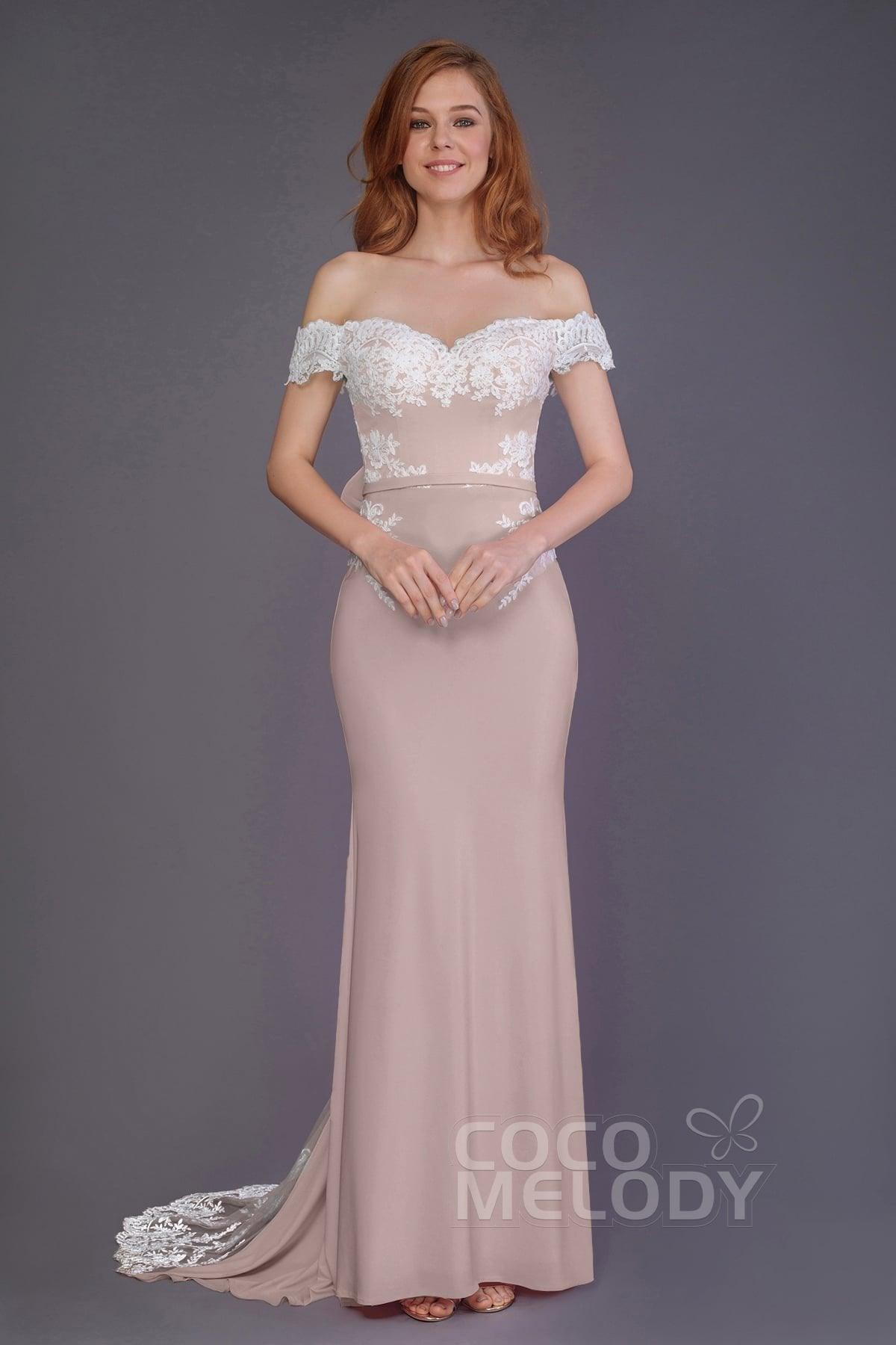 Mermaid Sweep Train Knitted Fabric Bridesmaid Dress PR3491 - COCOMELODY