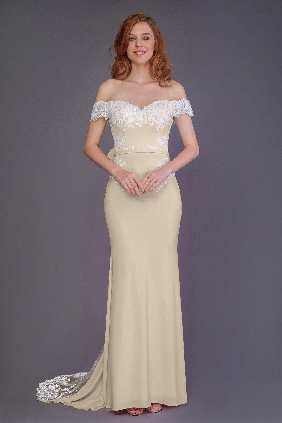 Mermaid Sweep Train Knitted Fabric Bridesmaid Dress PR3491 - COCOMELODY