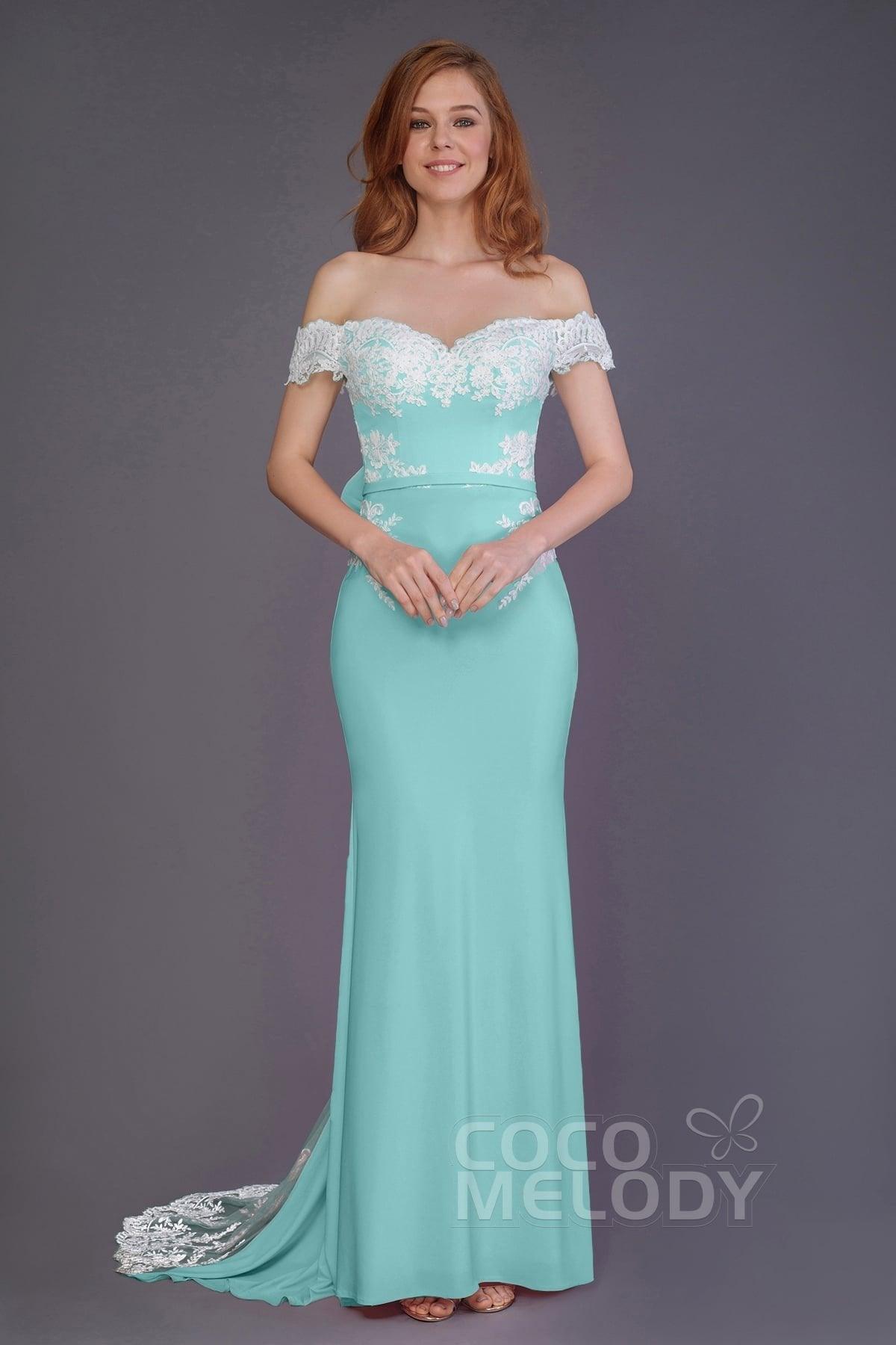Mermaid Sweep Train Knitted Fabric Bridesmaid Dress PR3491 - COCOMELODY
