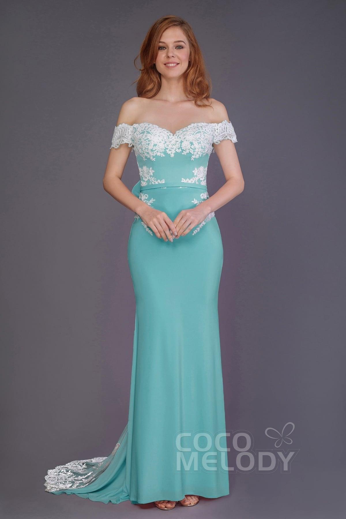 Mermaid Sweep Train Knitted Fabric Bridesmaid Dress PR3491 - COCOMELODY