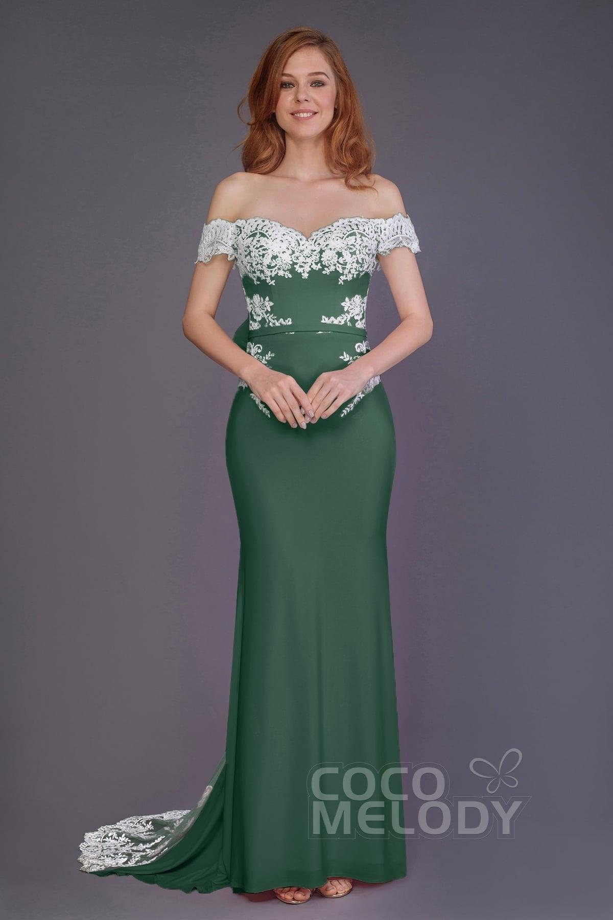 Mermaid Sweep Train Knitted Fabric Bridesmaid Dress PR3491 - COCOMELODY
