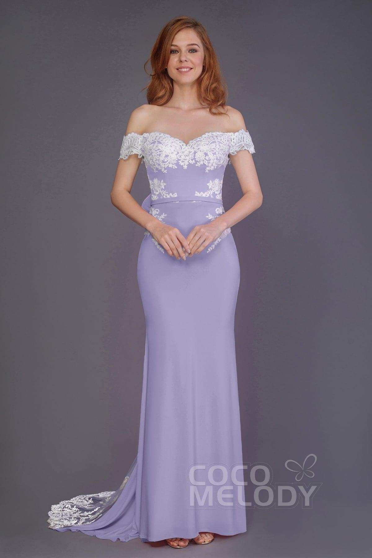 Mermaid Sweep Train Knitted Fabric Bridesmaid Dress PR3491 - COCOMELODY
