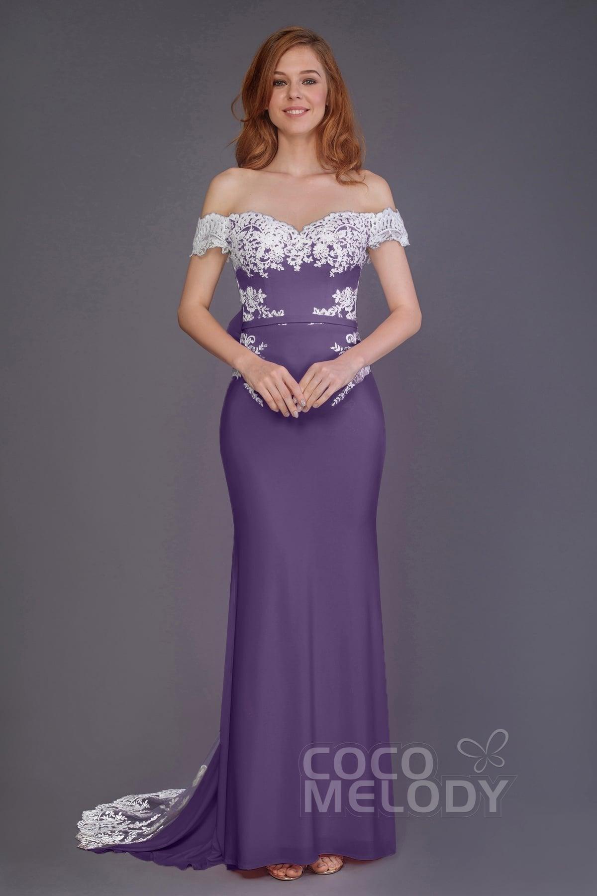 Mermaid Sweep Train Knitted Fabric Bridesmaid Dress PR3491 - COCOMELODY