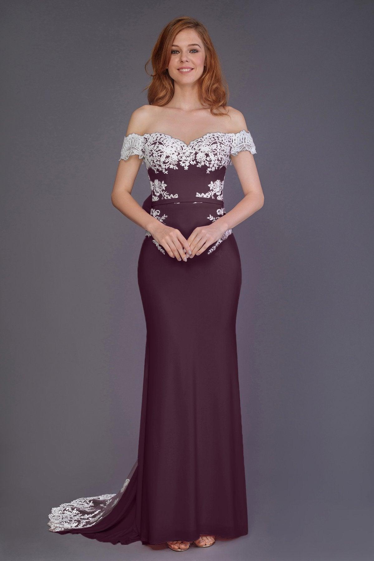 Mermaid Sweep Train Knitted Fabric Bridesmaid Dress PR3491 - COCOMELODY