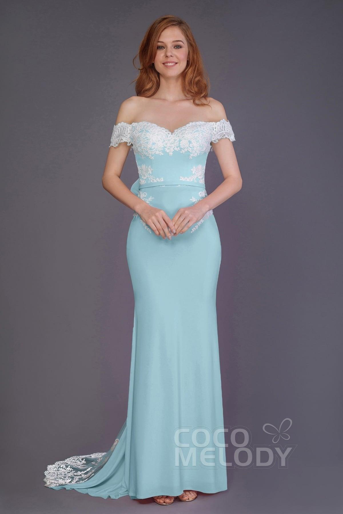 Mermaid Sweep Train Knitted Fabric Bridesmaid Dress PR3491 - COCOMELODY