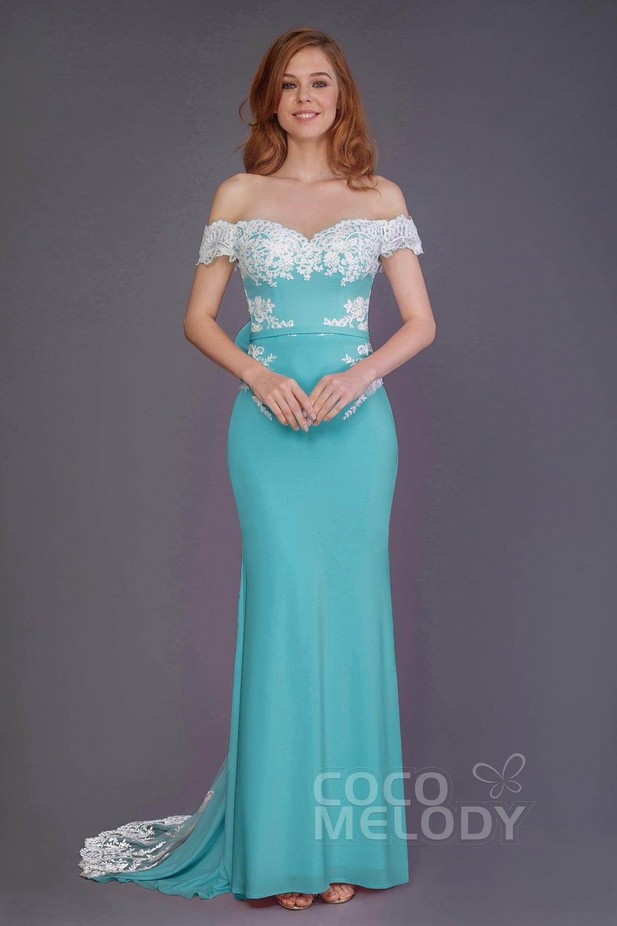 Mermaid Sweep Train Knitted Fabric Bridesmaid Dress PR3491 - COCOMELODY