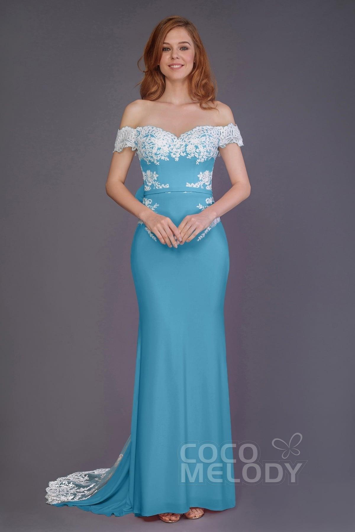 Mermaid Sweep Train Knitted Fabric Bridesmaid Dress PR3491 - COCOMELODY