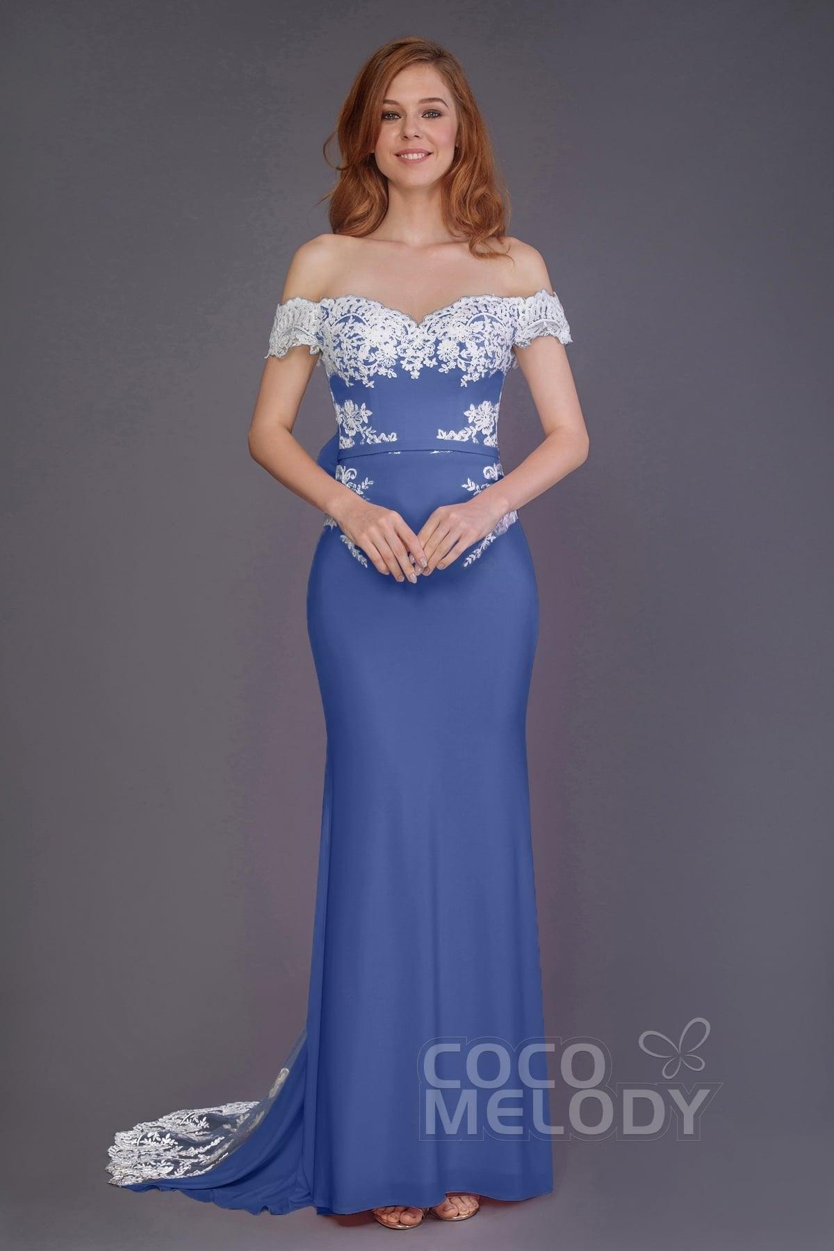Mermaid Sweep Train Knitted Fabric Bridesmaid Dress PR3491 - COCOMELODY