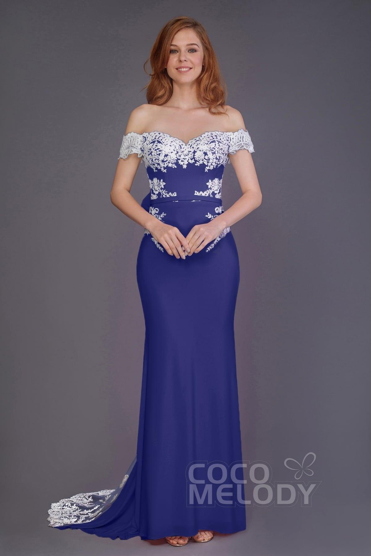 Mermaid Sweep Train Knitted Fabric Bridesmaid Dress PR3491 - COCOMELODY