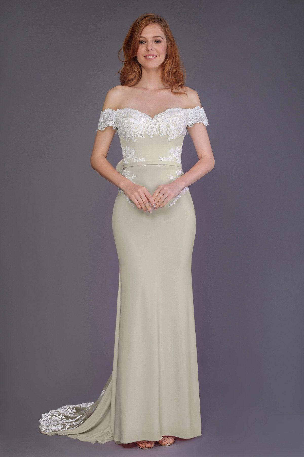 Mermaid Sweep Train Knitted Fabric Bridesmaid Dress PR3491 - COCOMELODY
