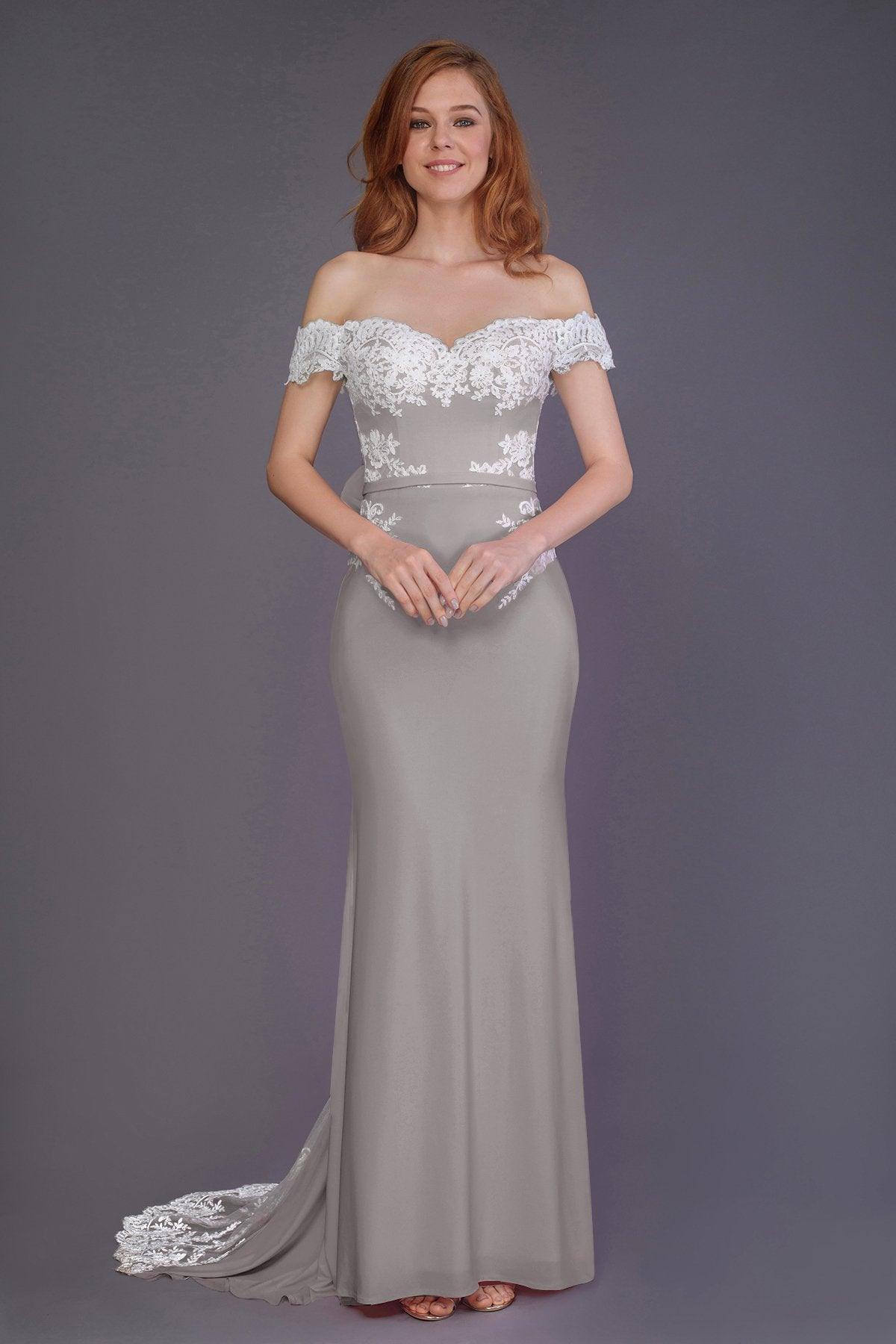 Mermaid Sweep Train Knitted Fabric Bridesmaid Dress PR3491 - COCOMELODY
