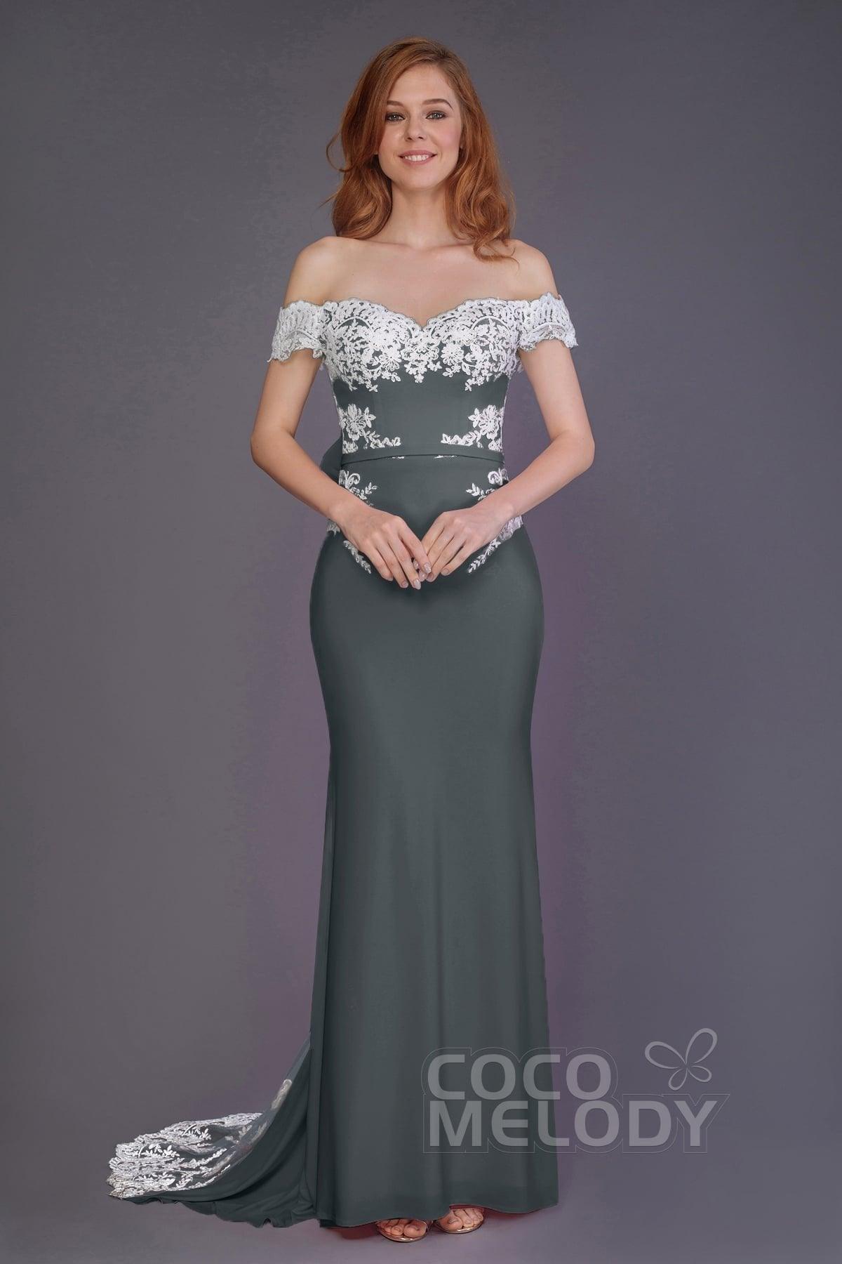 Mermaid Sweep Train Knitted Fabric Bridesmaid Dress PR3491 - COCOMELODY