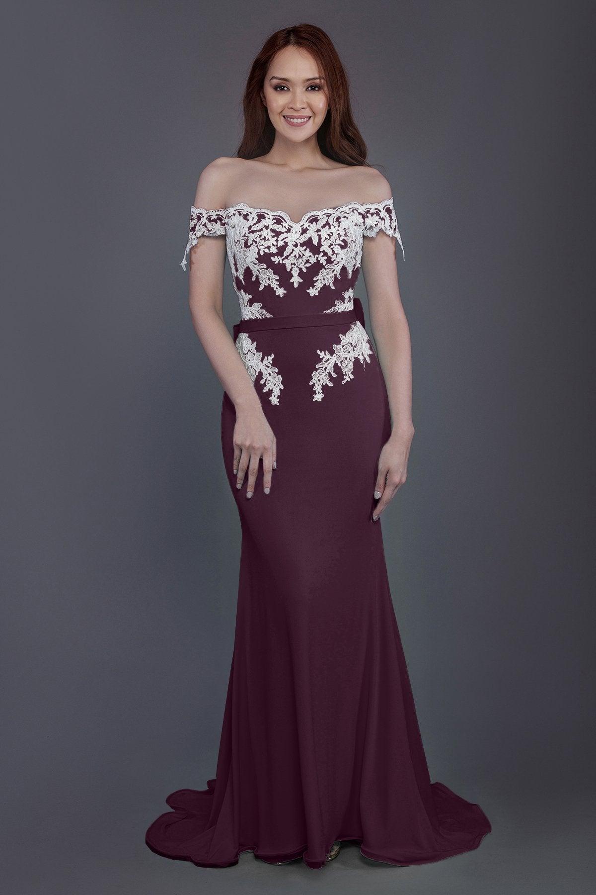 Mermaid Sweep Train Knitted Fabric Bridesmaid Dress PR3497 - COCOMELODY