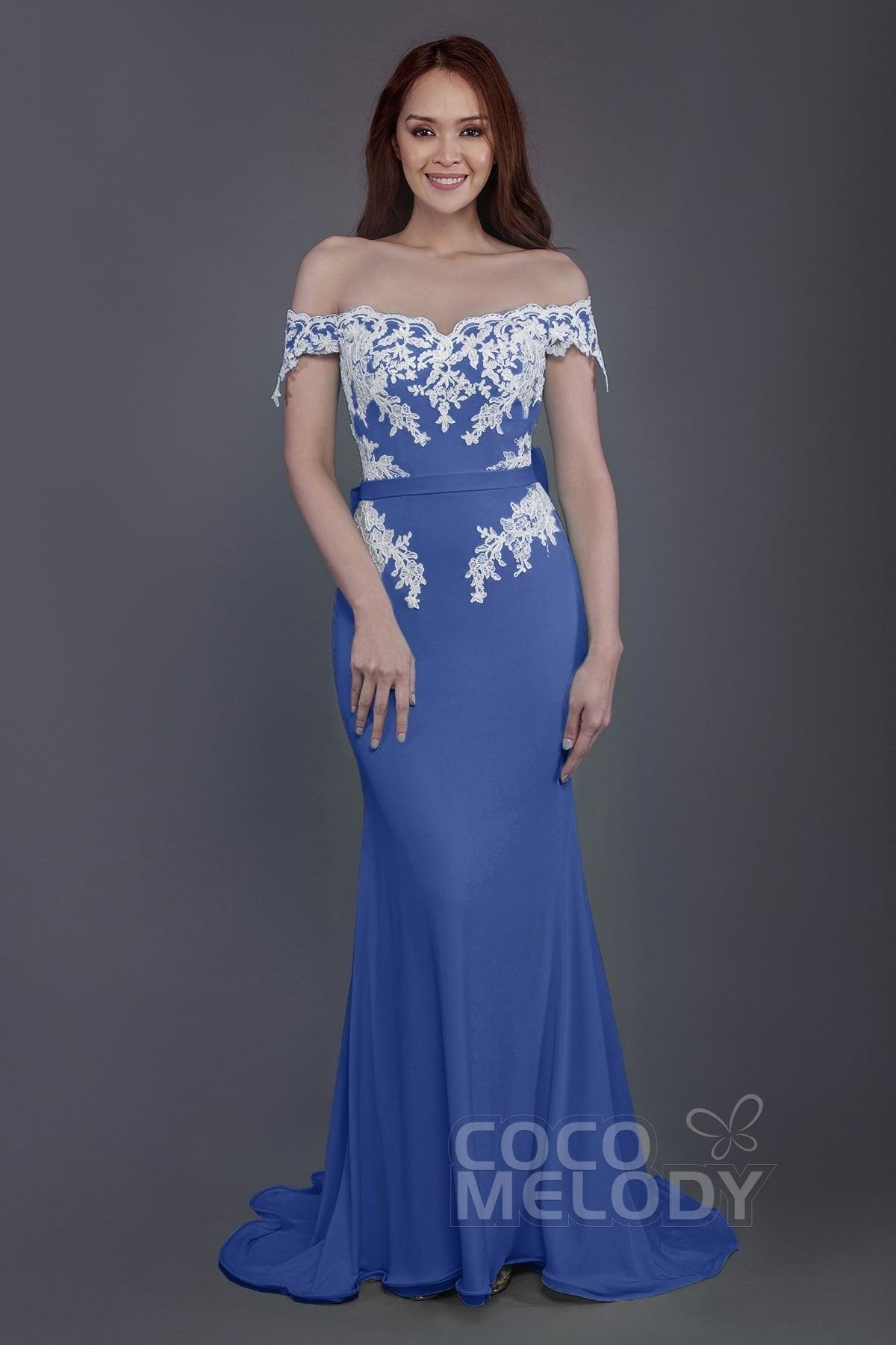 Mermaid Sweep Train Knitted Fabric Bridesmaid Dress PR3497 - COCOMELODY