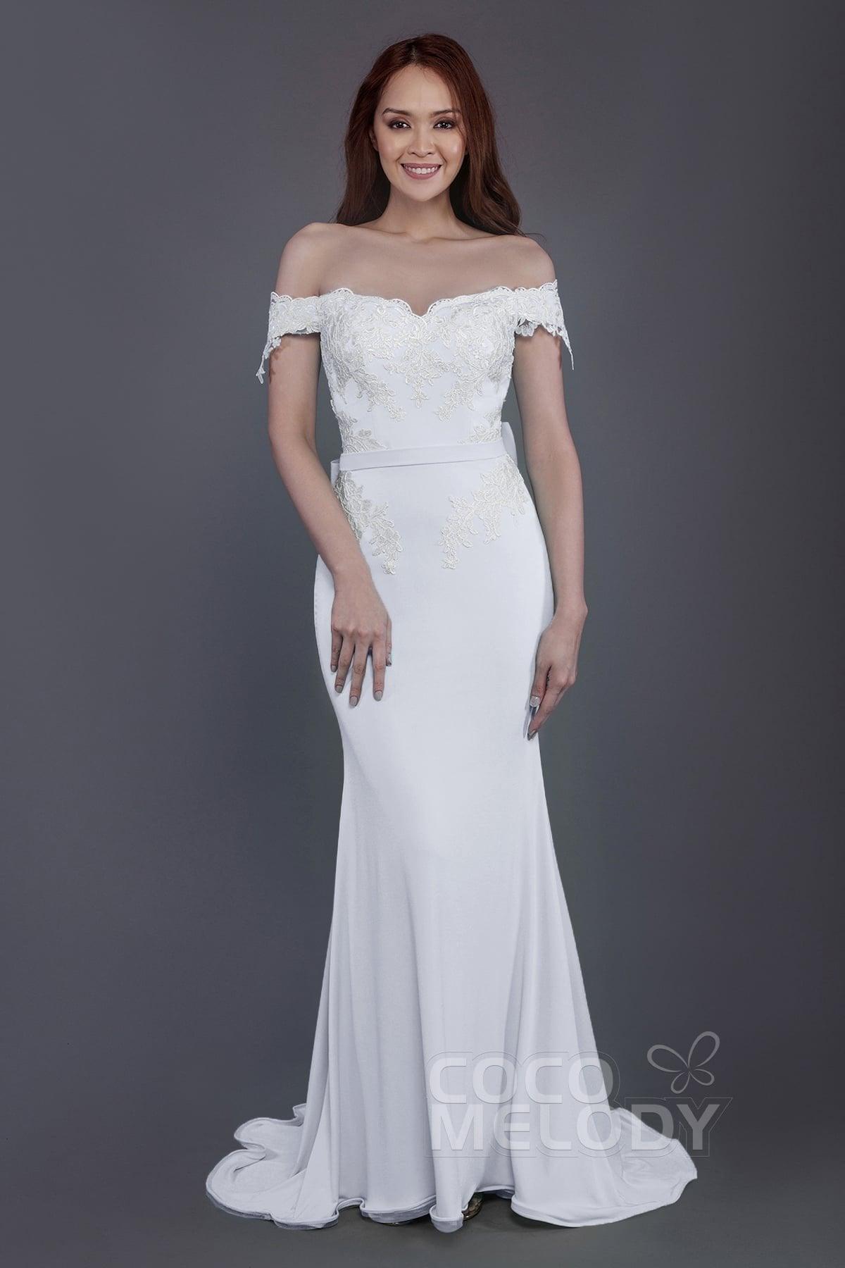 Mermaid Sweep Train Knitted Fabric Bridesmaid Dress PR3497 - COCOMELODY