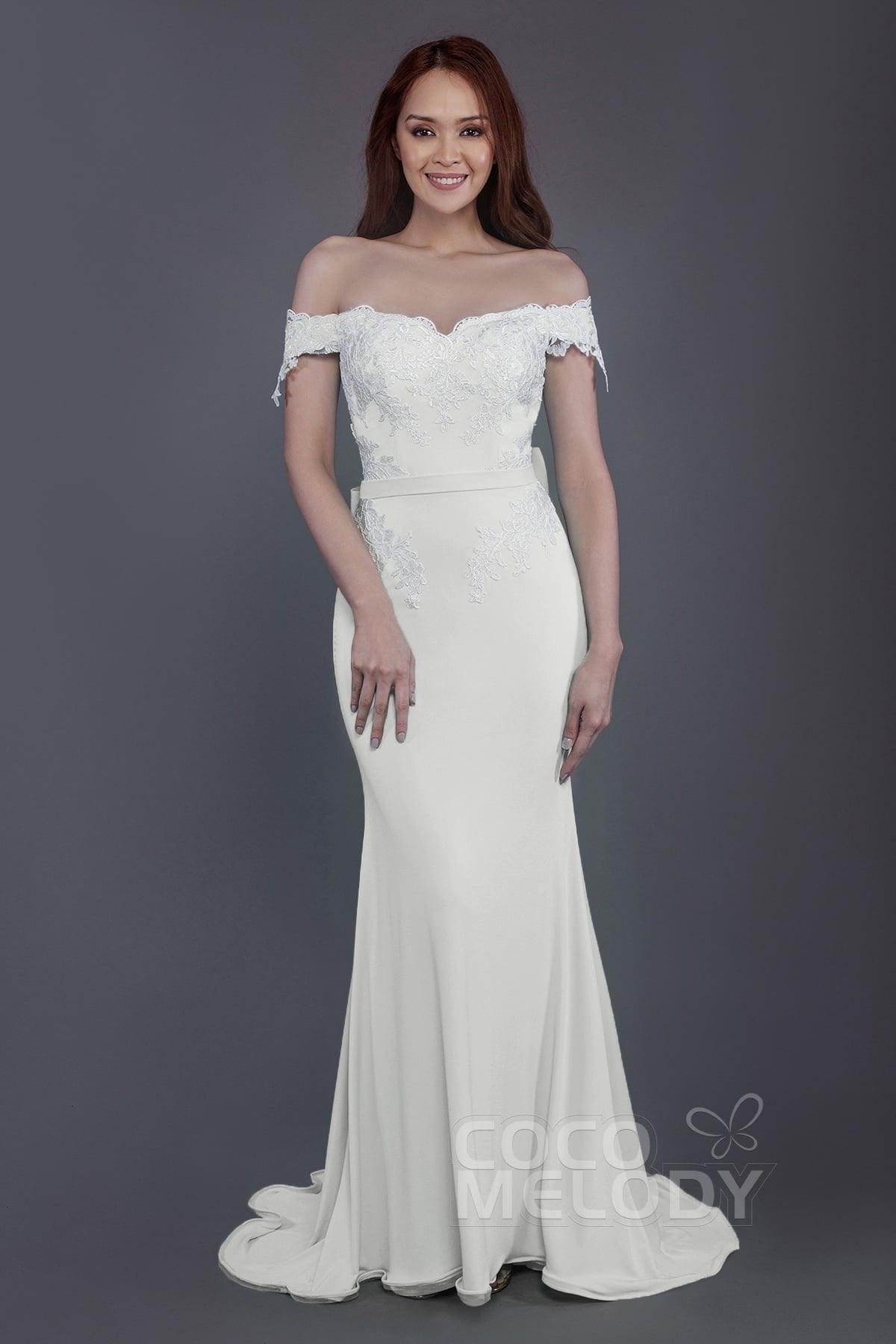 Mermaid Sweep Train Knitted Fabric Bridesmaid Dress PR3497 - COCOMELODY