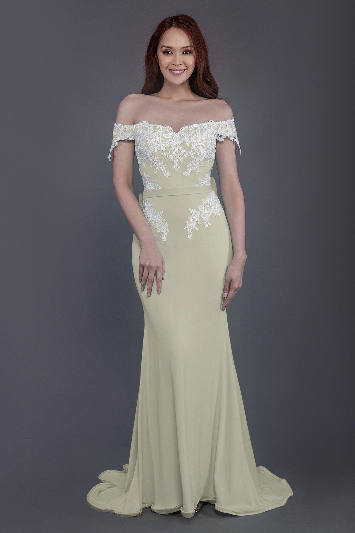 Mermaid Sweep Train Knitted Fabric Bridesmaid Dress PR3497 - COCOMELODY