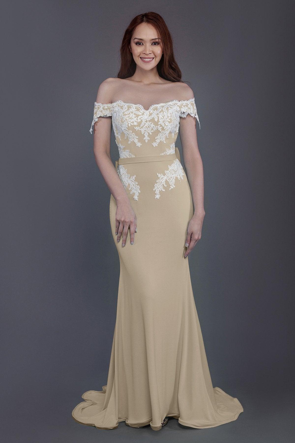 Mermaid Sweep Train Knitted Fabric Bridesmaid Dress PR3497 - COCOMELODY