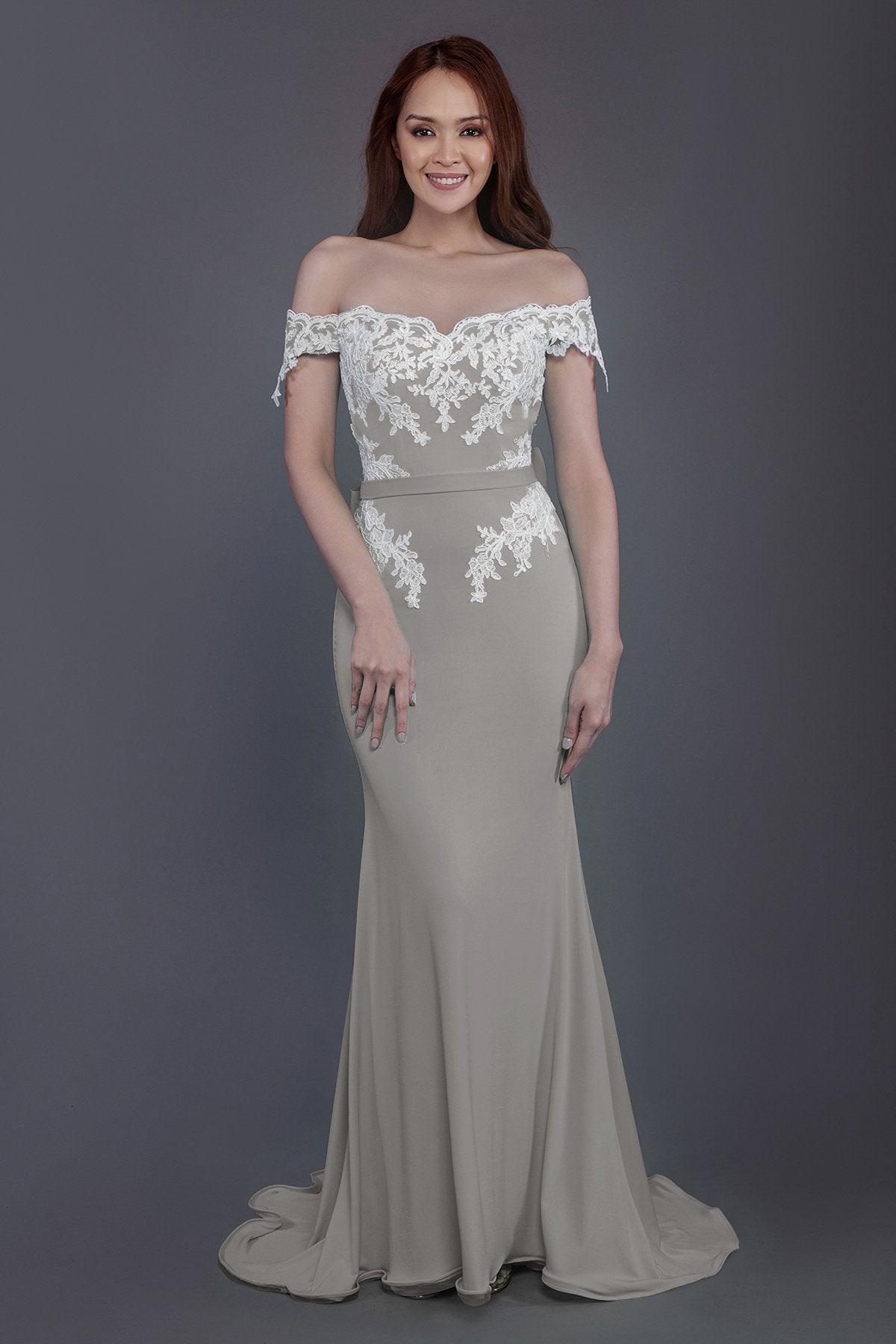 Mermaid Sweep Train Knitted Fabric Bridesmaid Dress PR3497 - COCOMELODY
