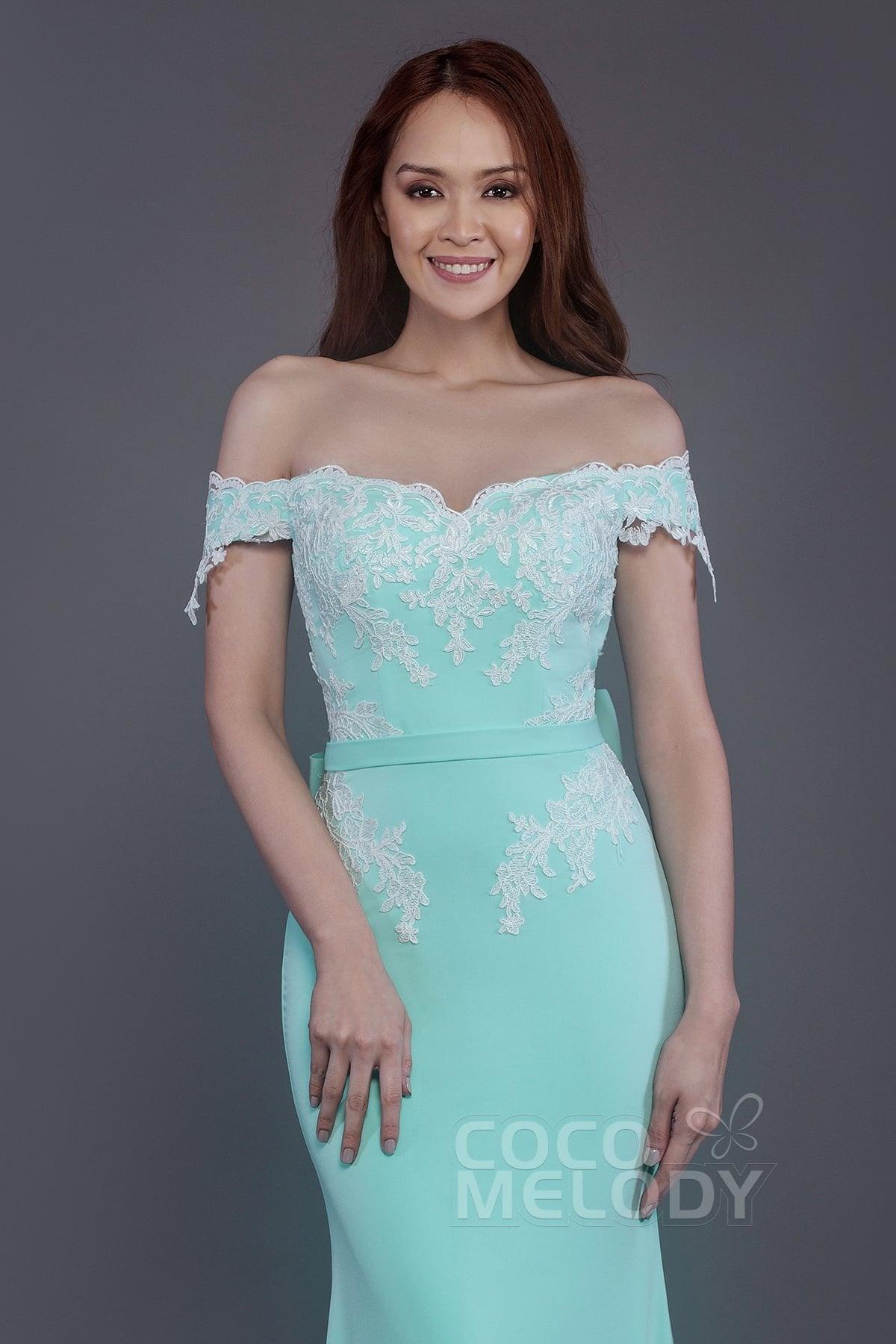 Mermaid Sweep Train Knitted Fabric Bridesmaid Dress PR3497 - COCOMELODY