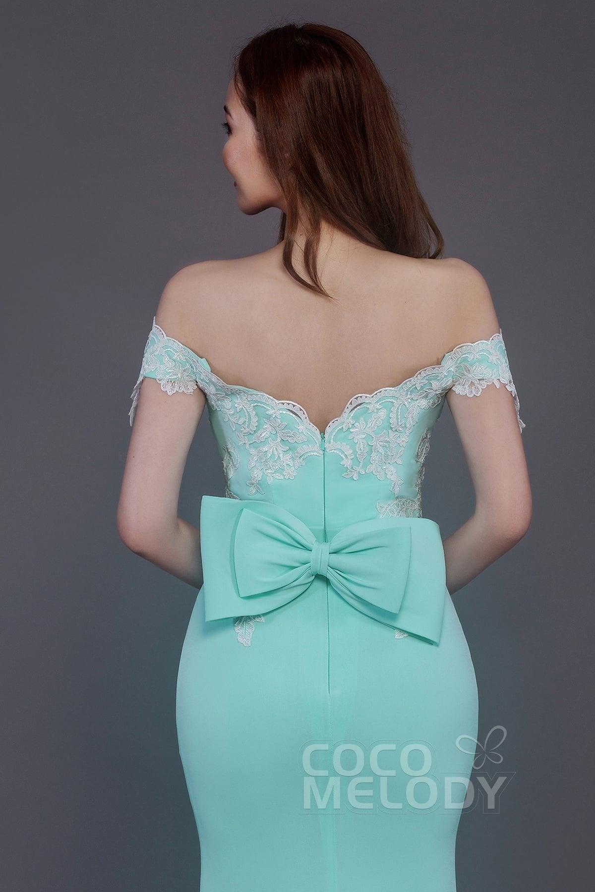 Mermaid Sweep Train Knitted Fabric Bridesmaid Dress PR3497 - COCOMELODY