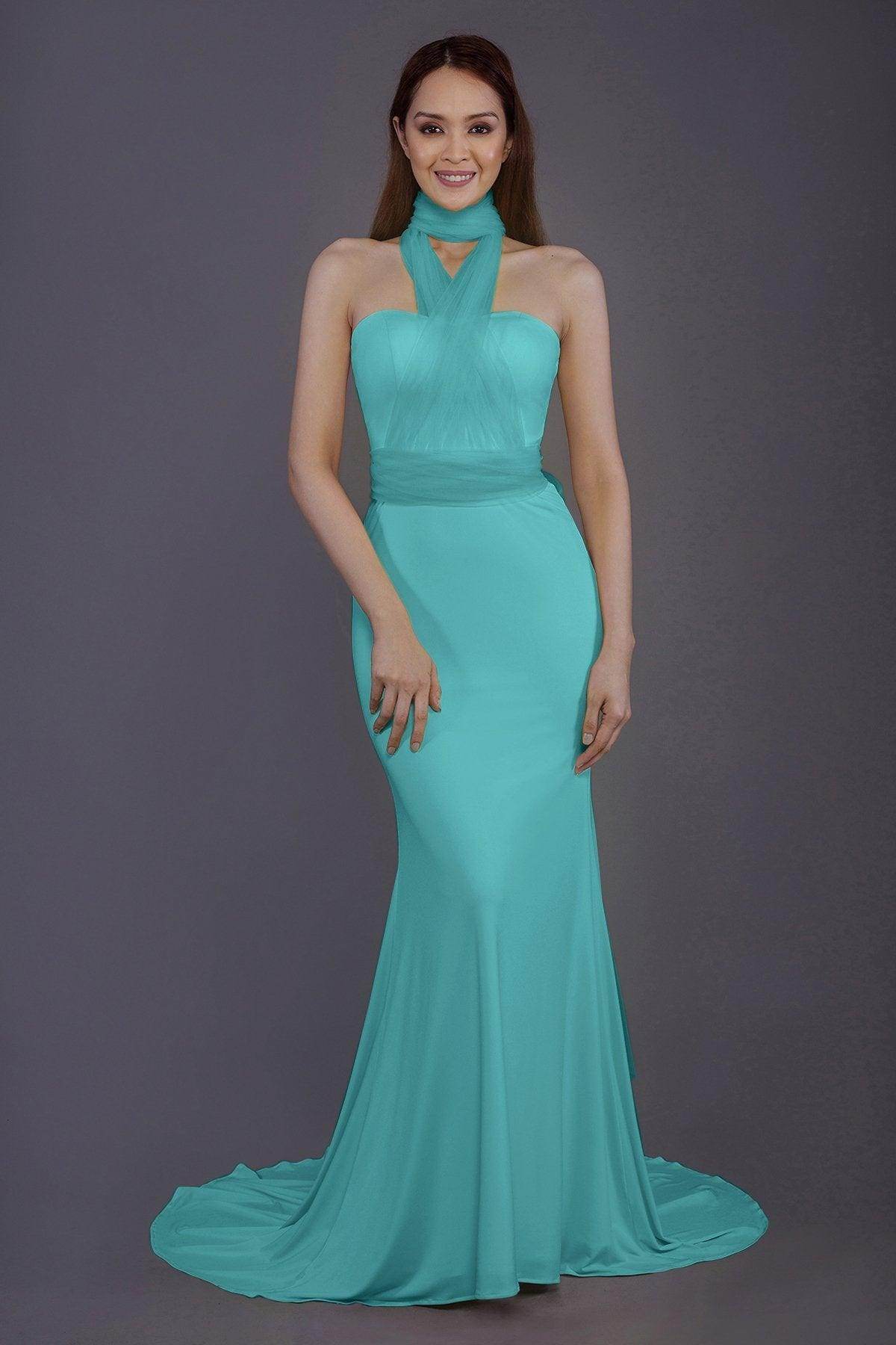 Mermaid Court Train Knitted Fabric Bridesmaid Dress PR3498 - COCOMELODY