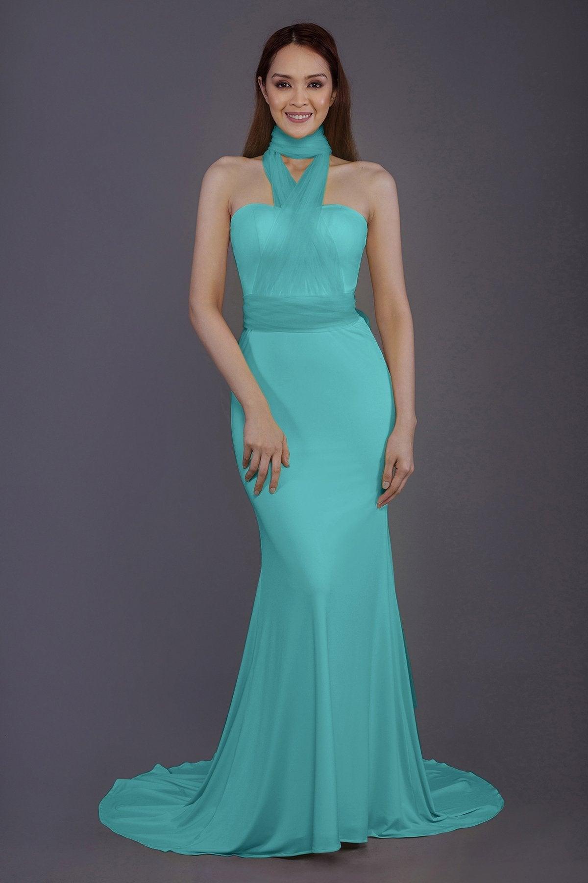 Mermaid Court Train Knitted Fabric Bridesmaid Dress PR3498 - COCOMELODY