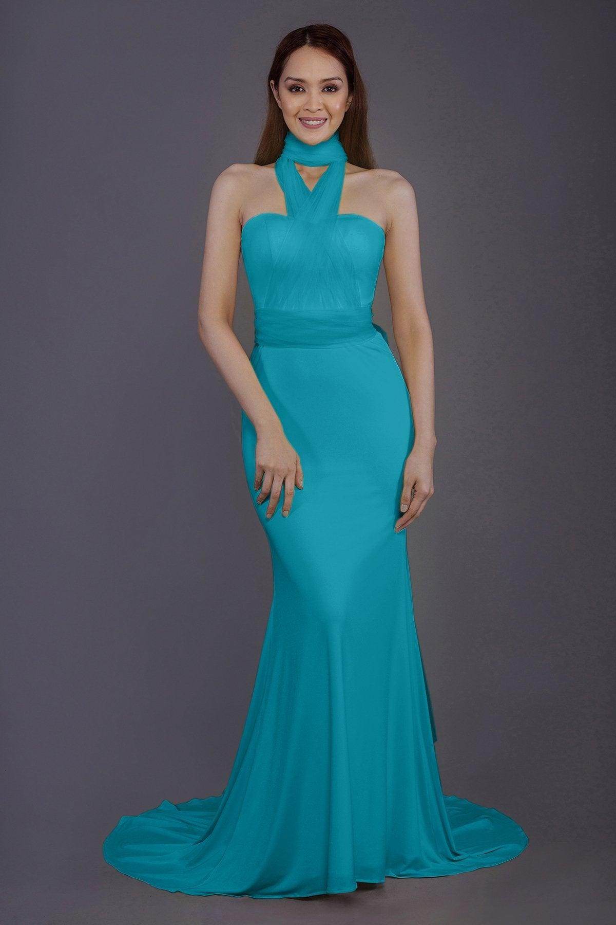 Mermaid Court Train Knitted Fabric Bridesmaid Dress PR3498 - COCOMELODY