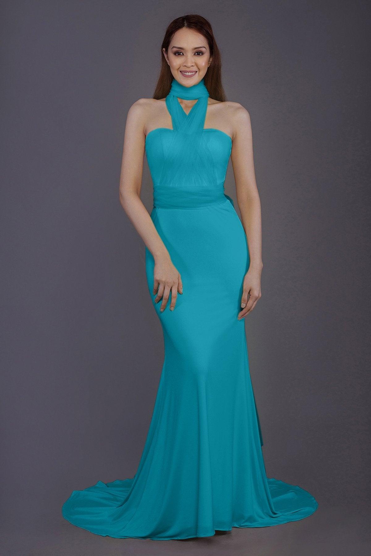 Mermaid Court Train Knitted Fabric Bridesmaid Dress PR3498 - COCOMELODY