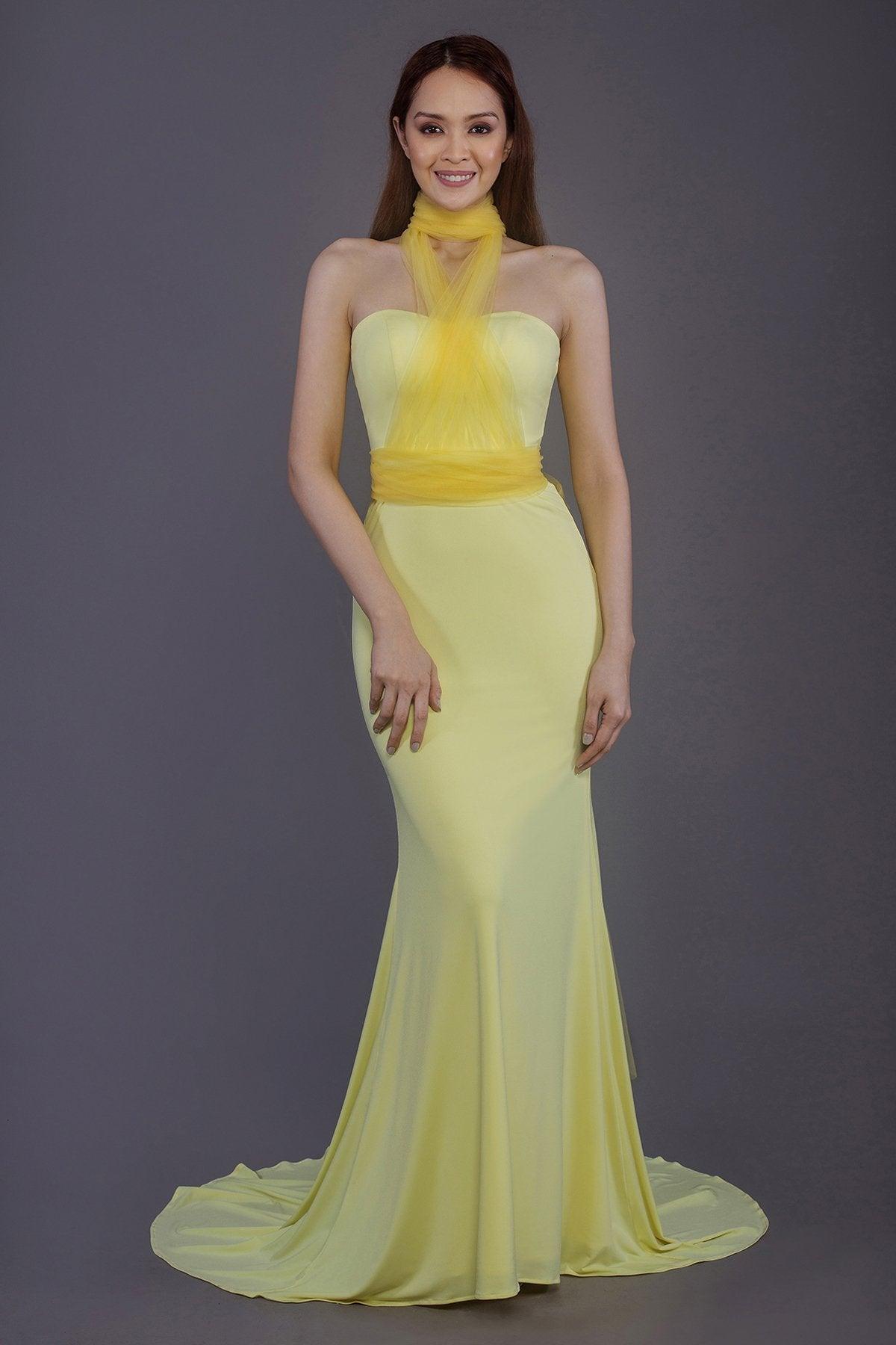 Mermaid Court Train Knitted Fabric Bridesmaid Dress PR3498 - COCOMELODY