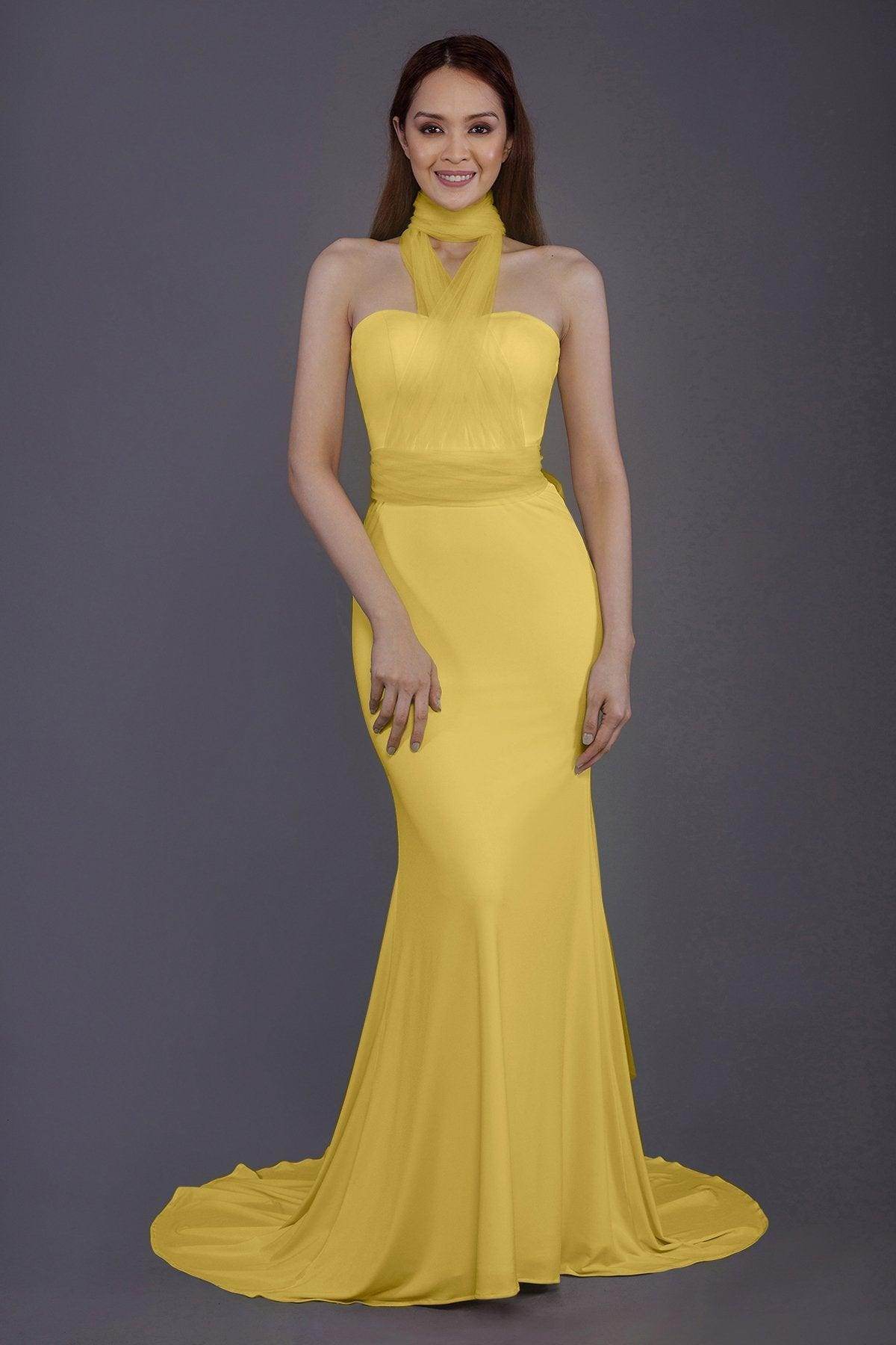 Mermaid Court Train Knitted Fabric Bridesmaid Dress PR3498 - COCOMELODY