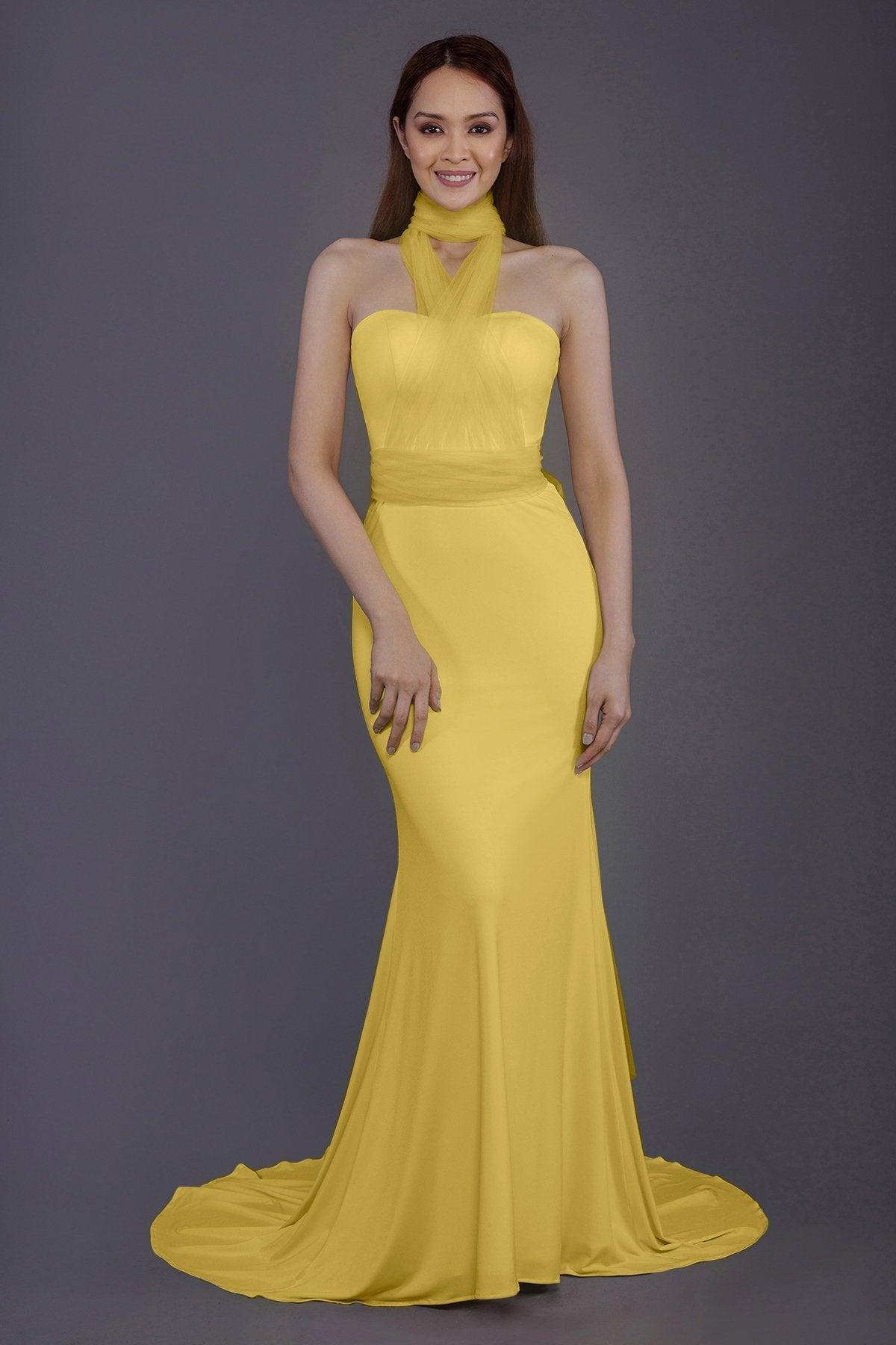 Mermaid Court Train Knitted Fabric Bridesmaid Dress PR3498 - COCOMELODY