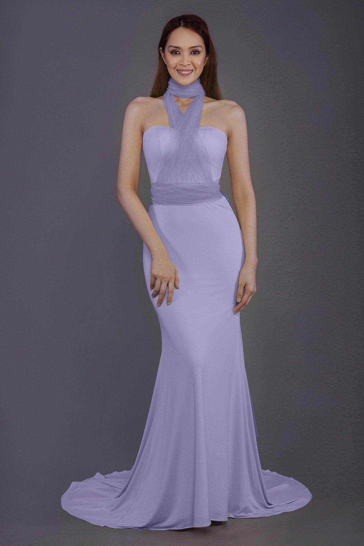 Mermaid Court Train Knitted Fabric Bridesmaid Dress PR3498 - COCOMELODY