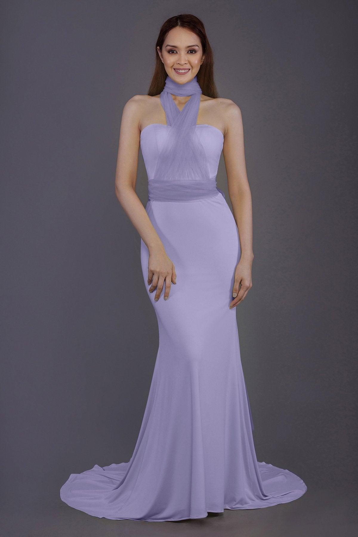 Mermaid Court Train Knitted Fabric Bridesmaid Dress PR3498 - COCOMELODY